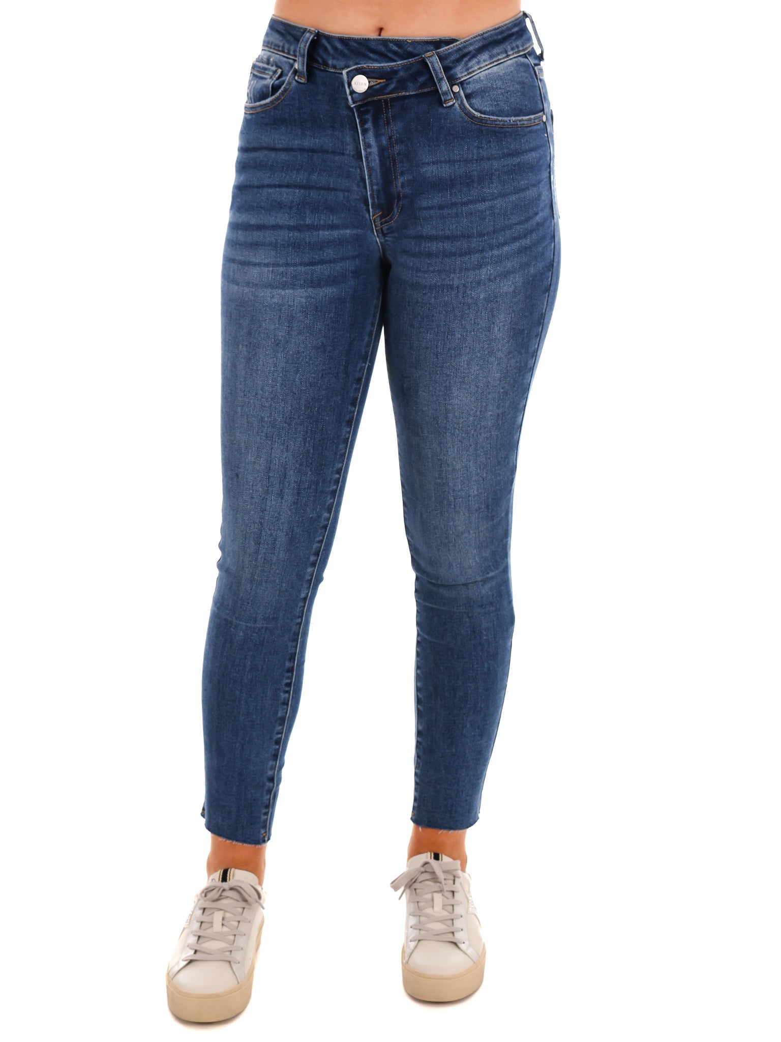 Whatever You Like Crossover Ankle Skinny Jeans