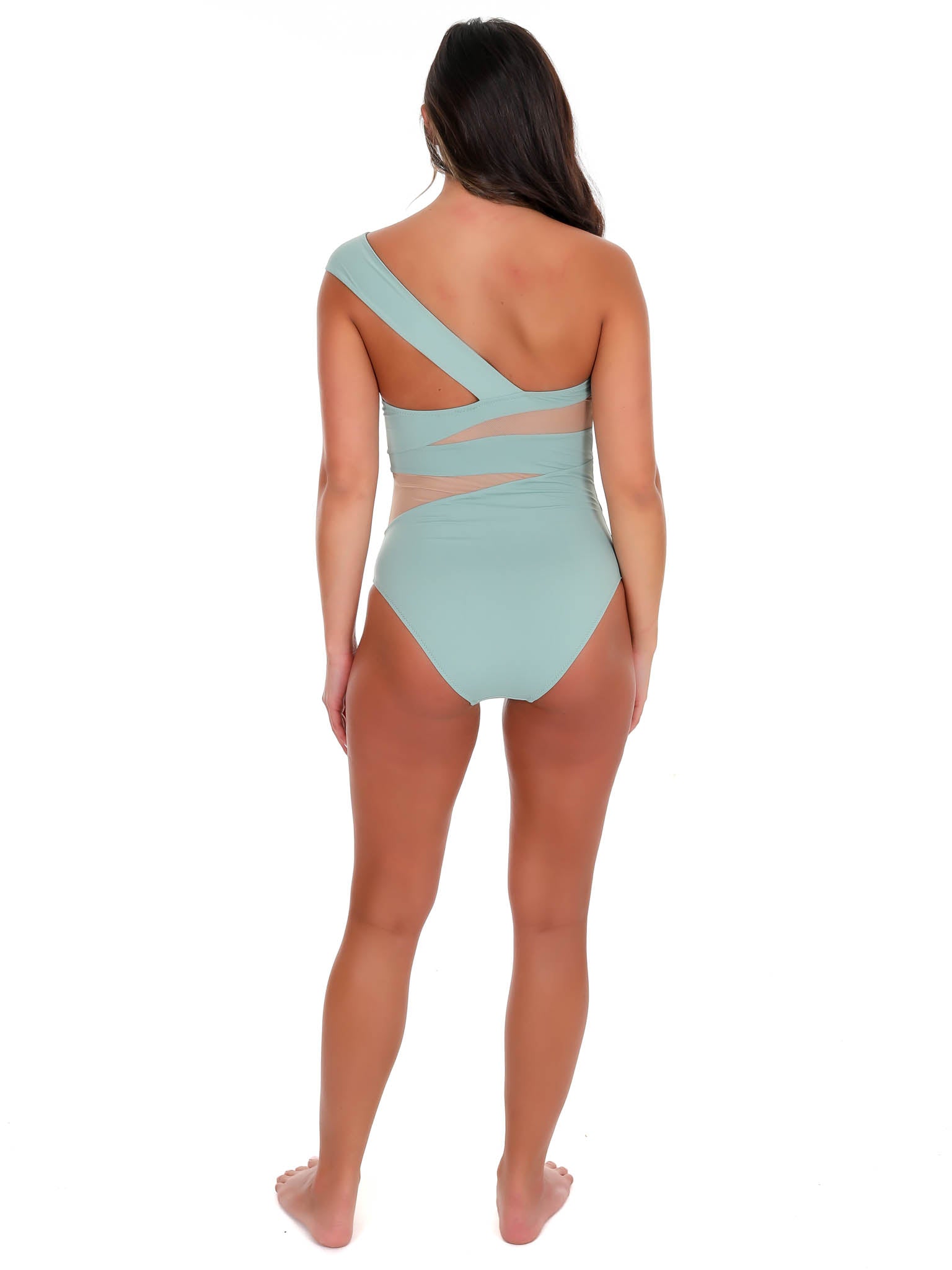 Tropical Tides Sage Mesh One Piece Swimsuit