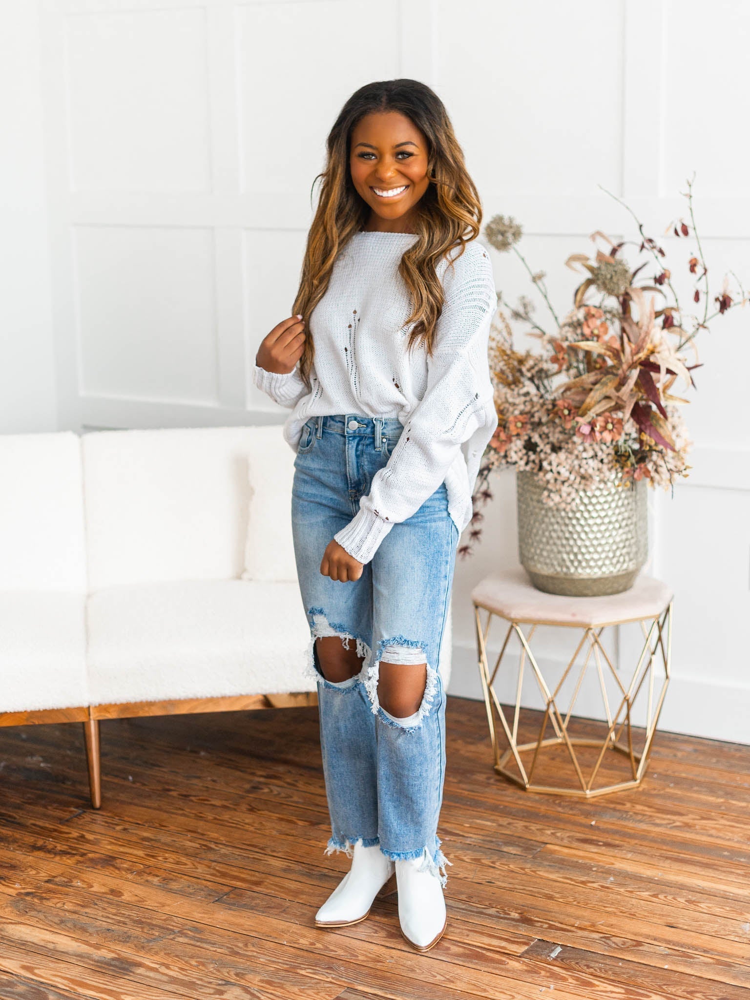 You're Perfect Distressed Sweater