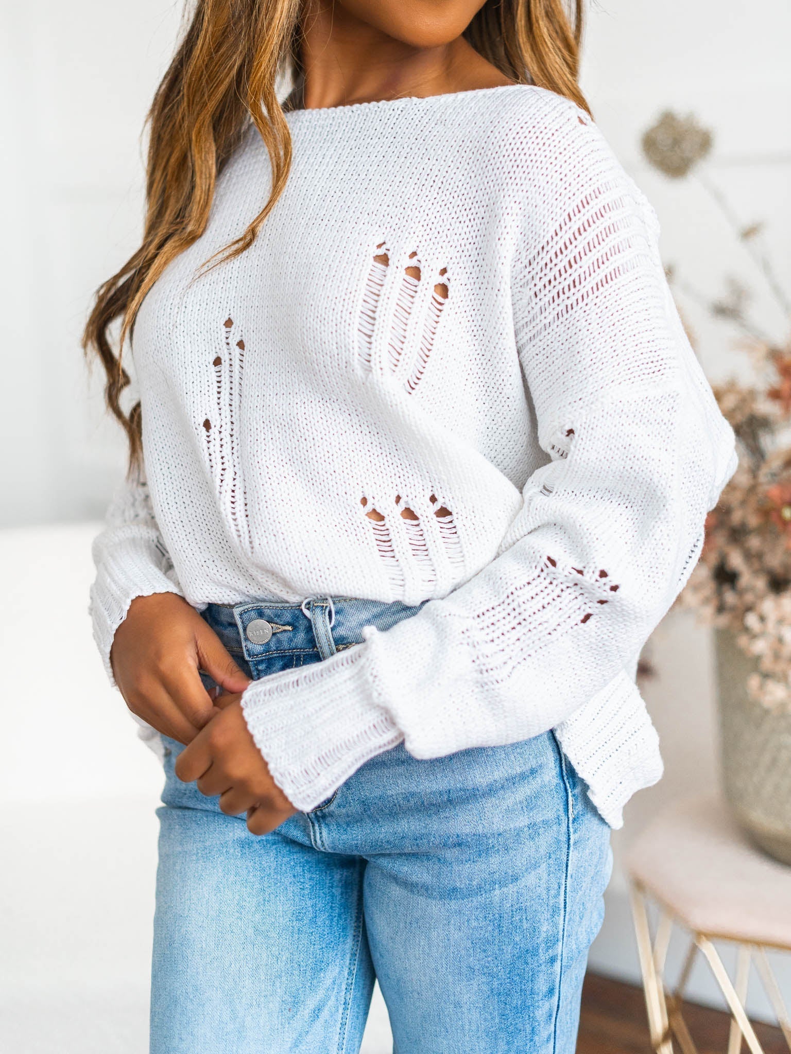 You're Perfect Distressed Sweater