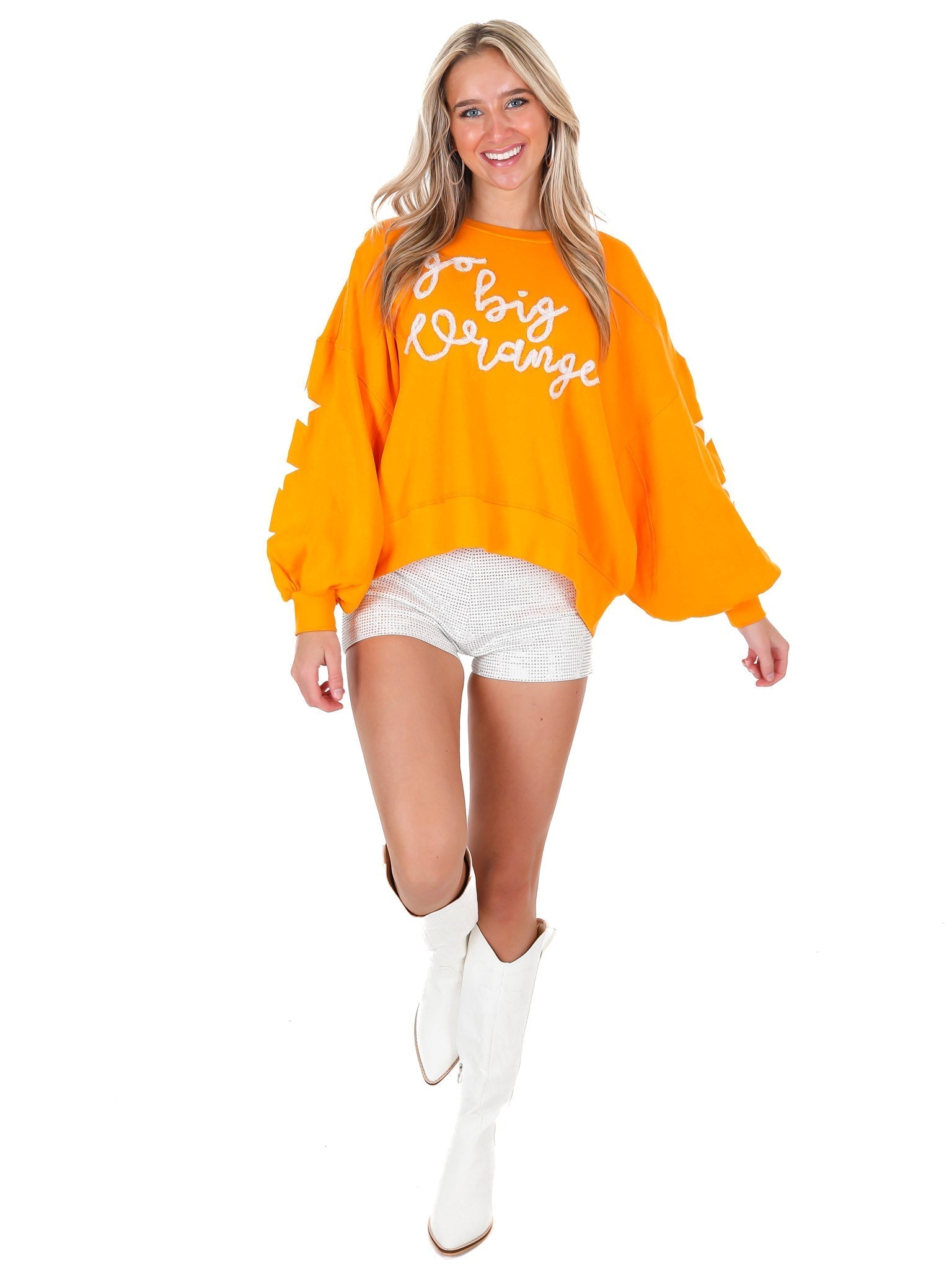 The GBO Glitter Script Balloon Pullover