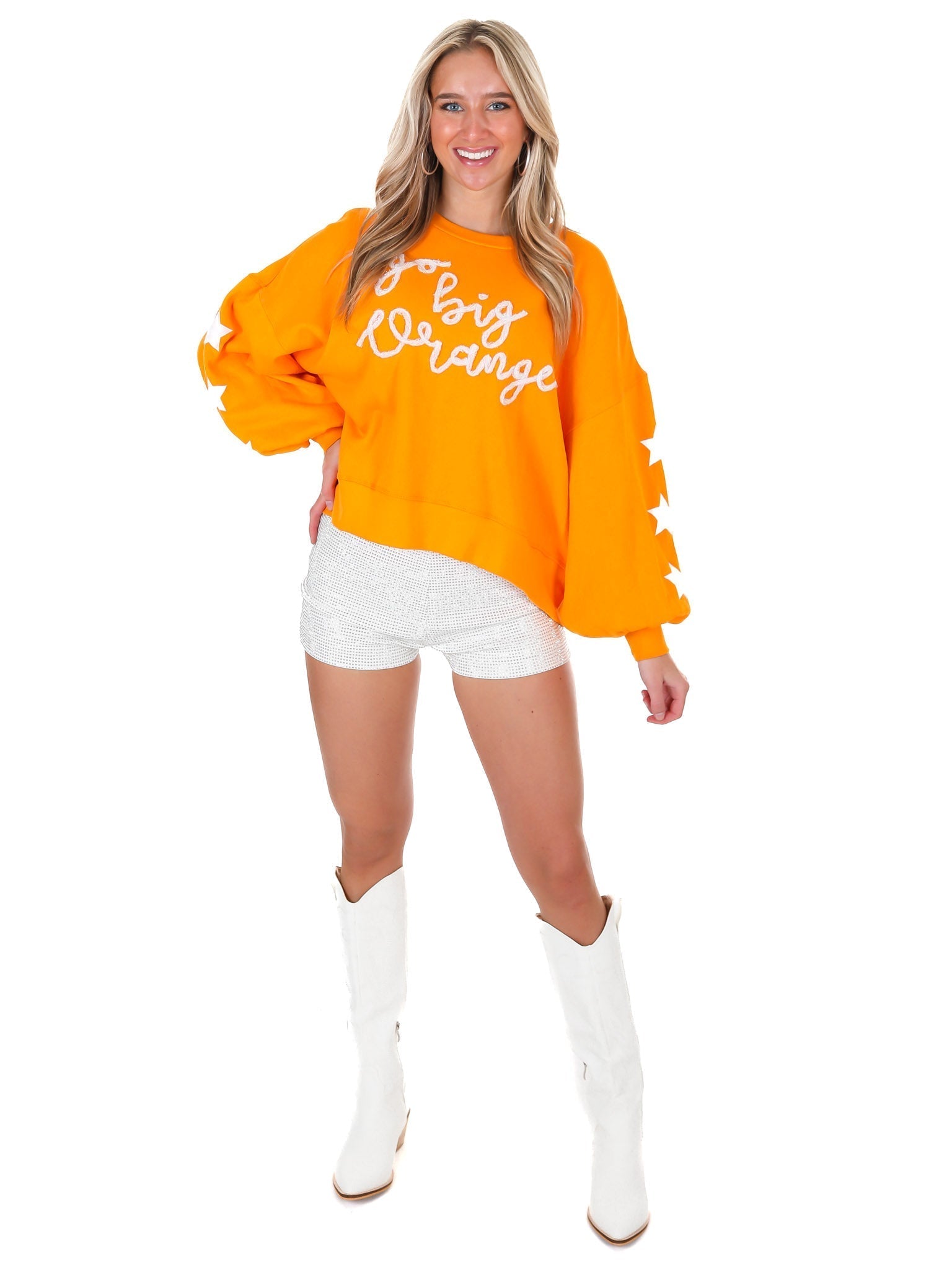 The GBO Glitter Script Balloon Pullover