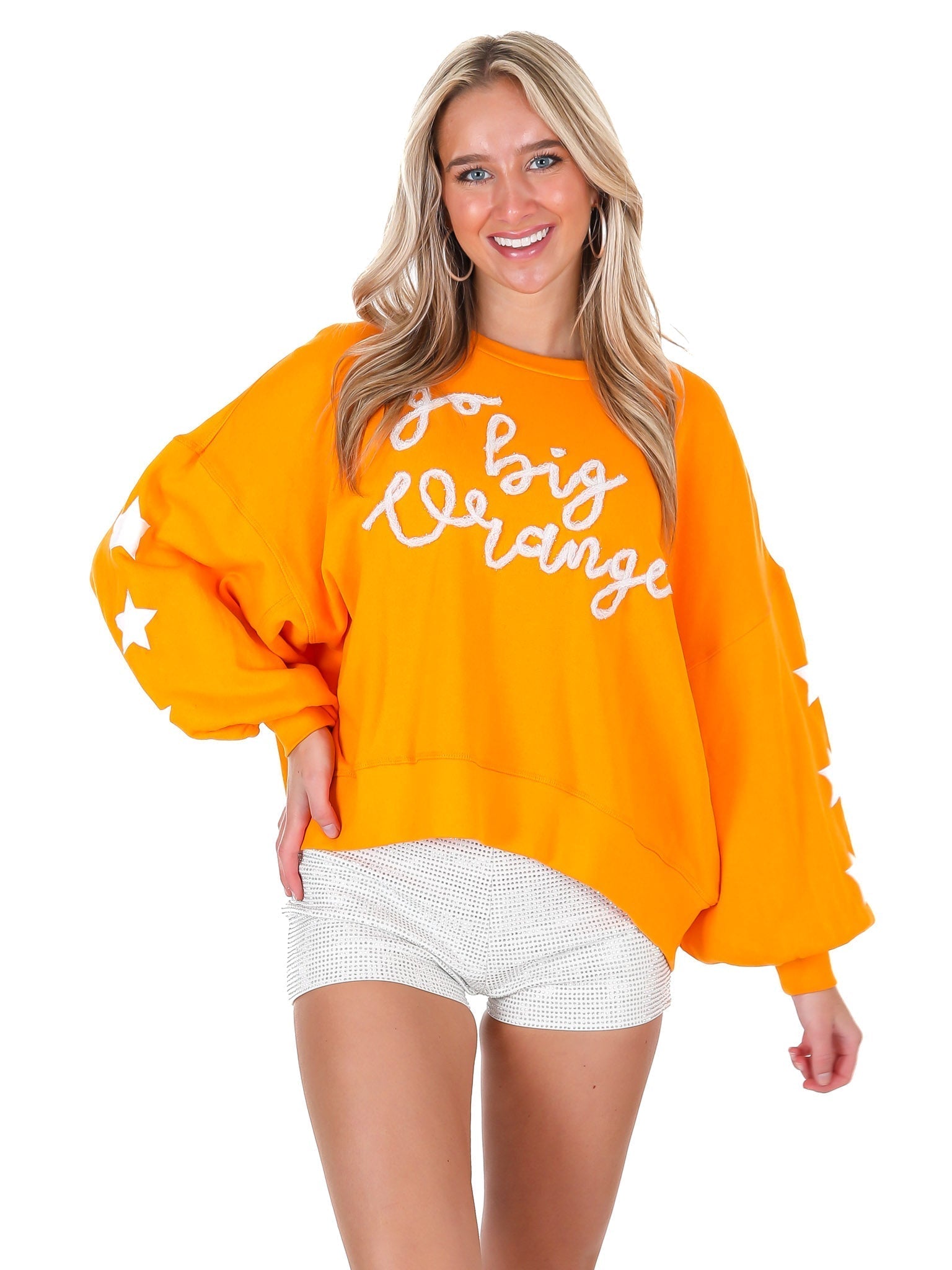 The GBO Glitter Script Balloon Pullover