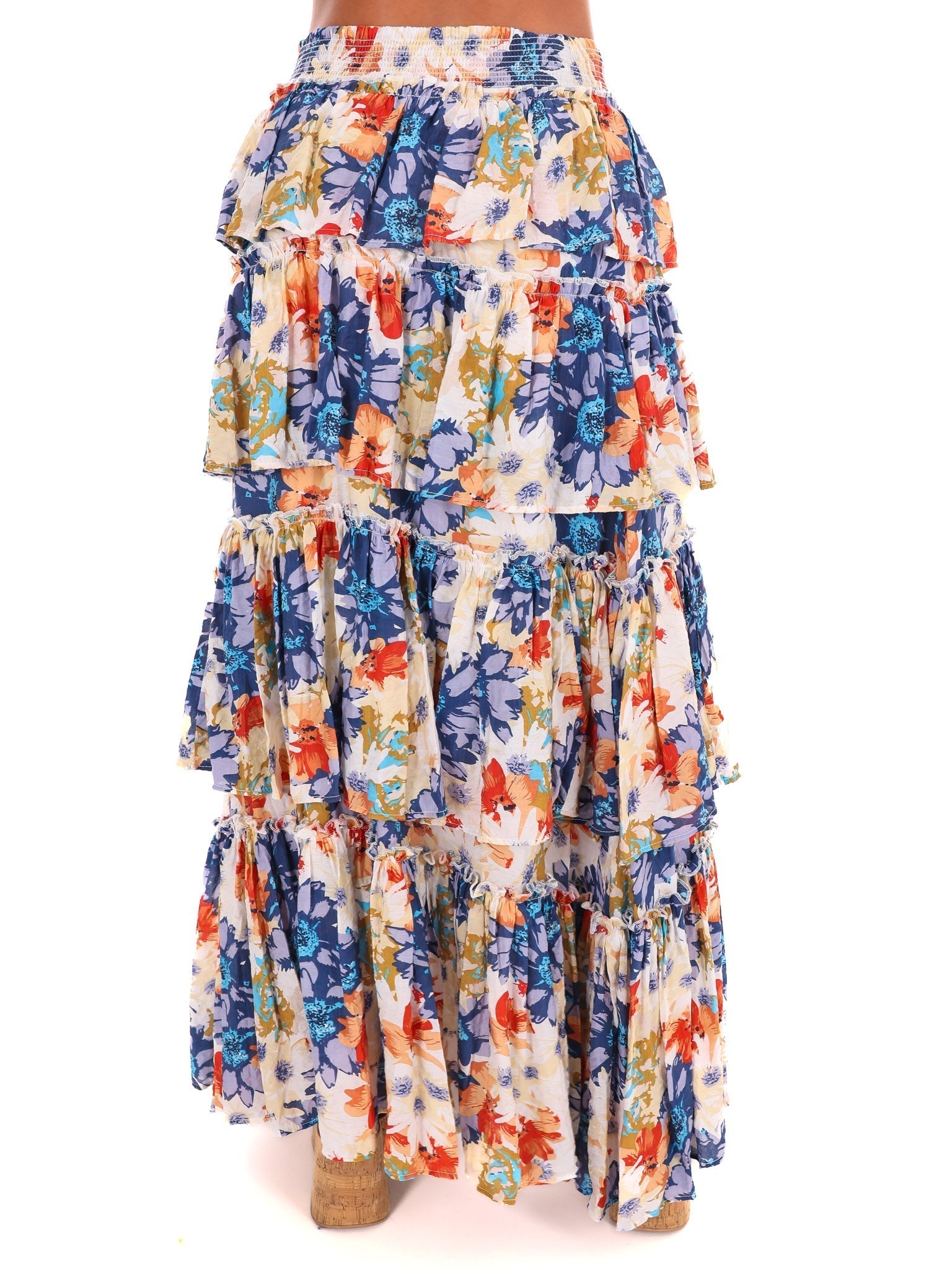 Ticket to Paradise Floral Tiered Maxi Skirt