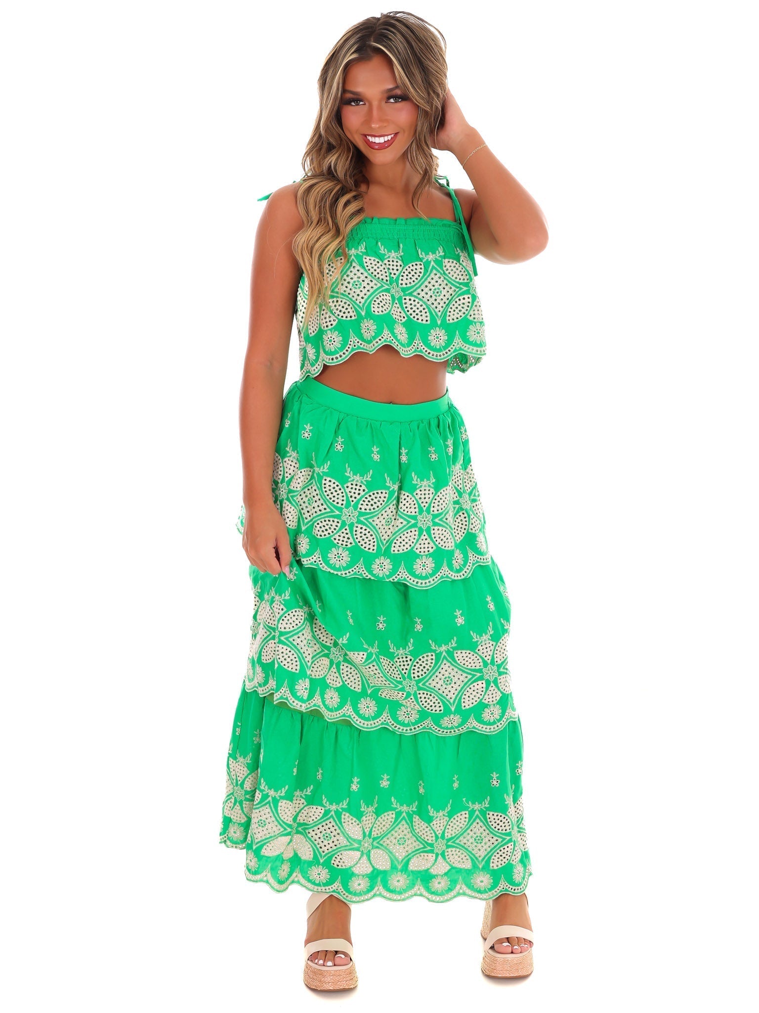 Total Bliss Embroidery Two Piece Set