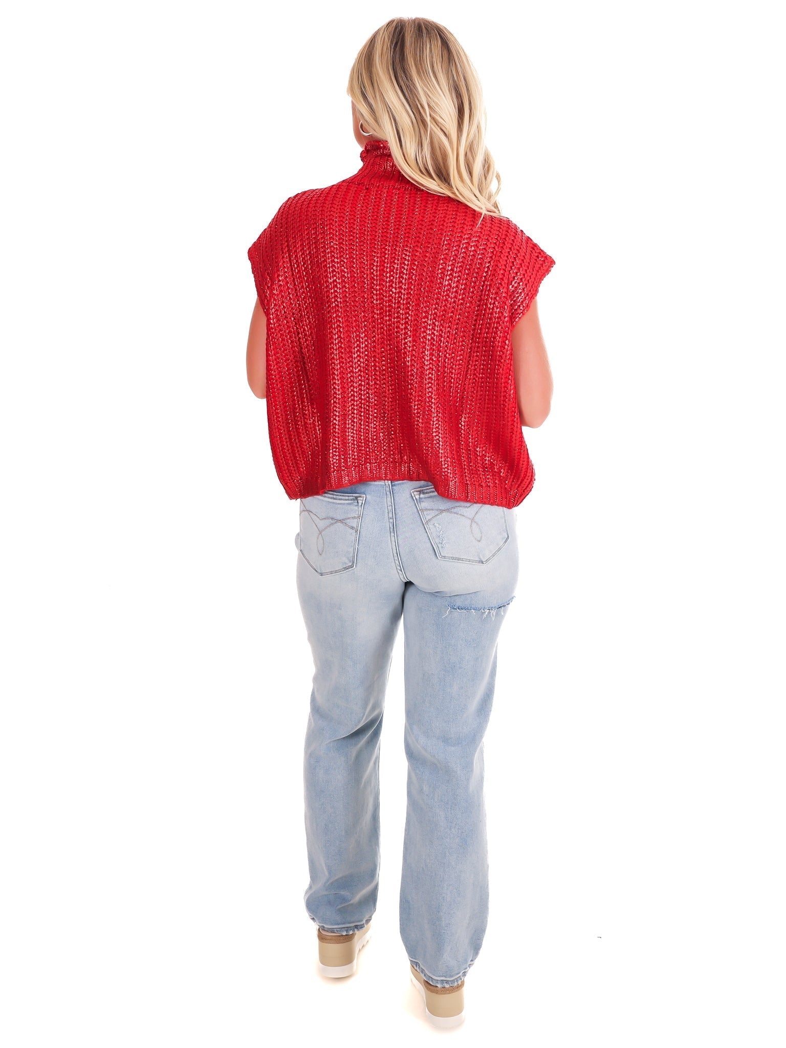 Playful Pop Metallic Foil Sweater