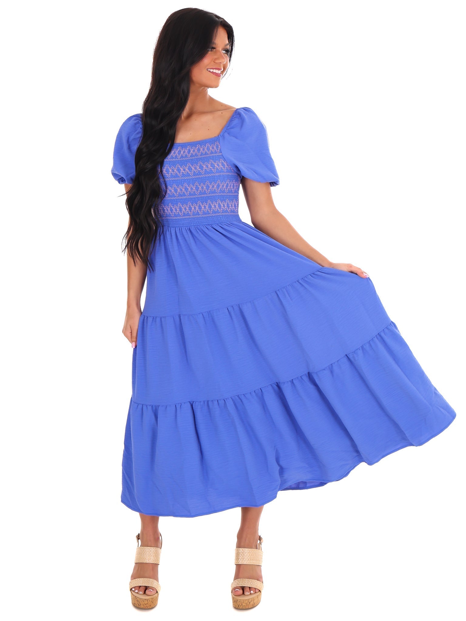 Love Song Embroidered Midi Dress