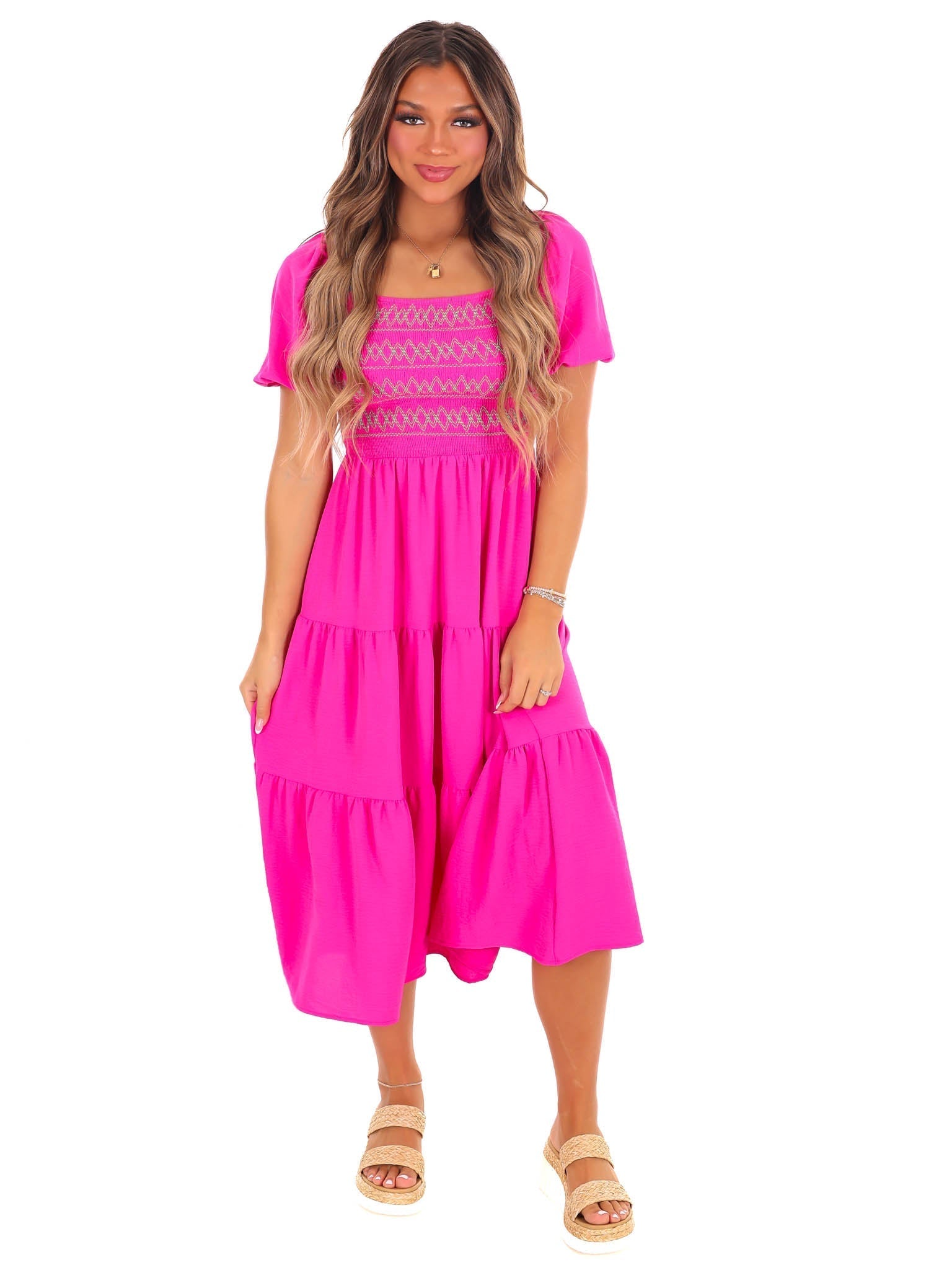 Love Song Embroidered Midi Dress