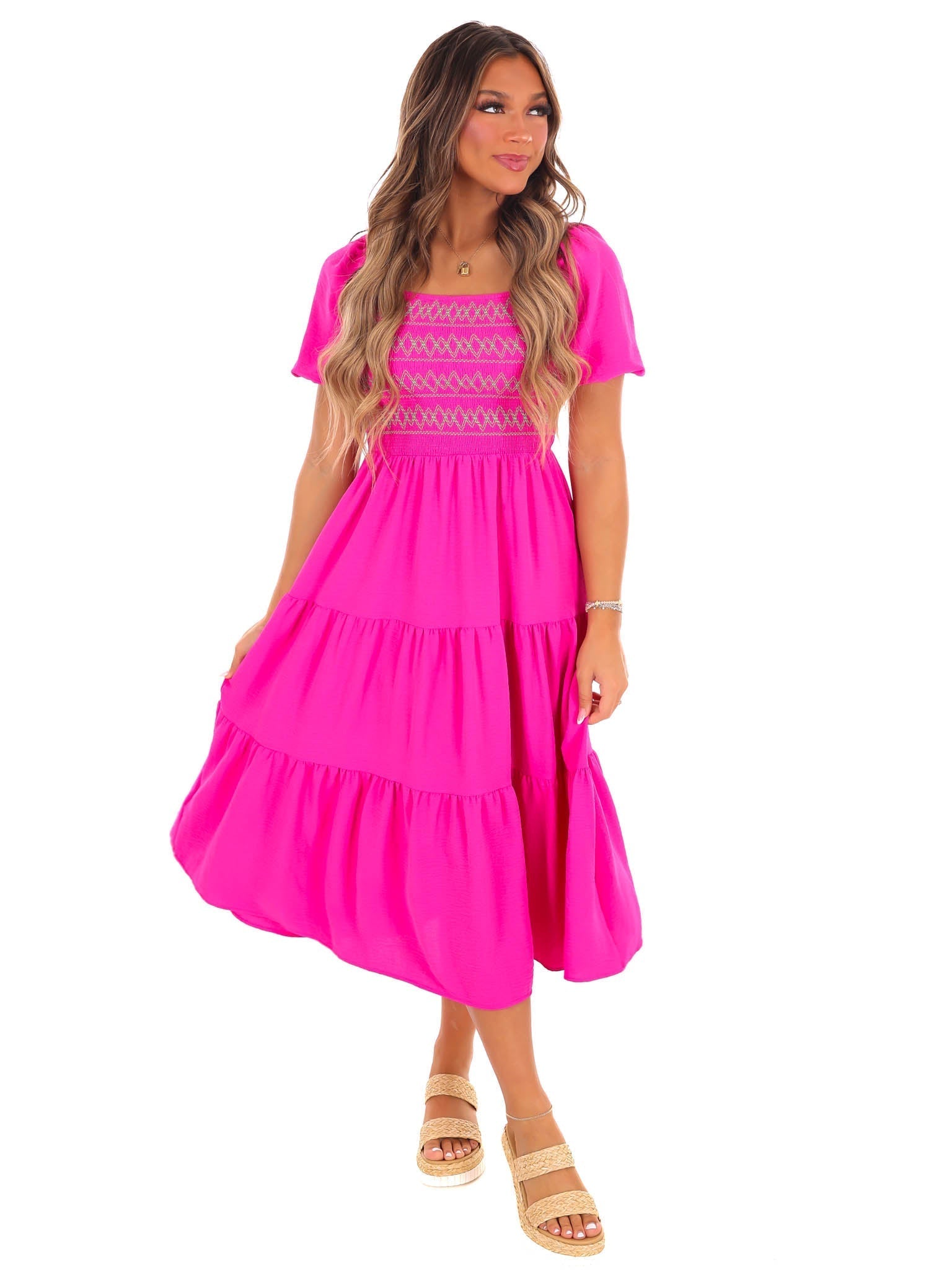 Love Song Embroidered Midi Dress