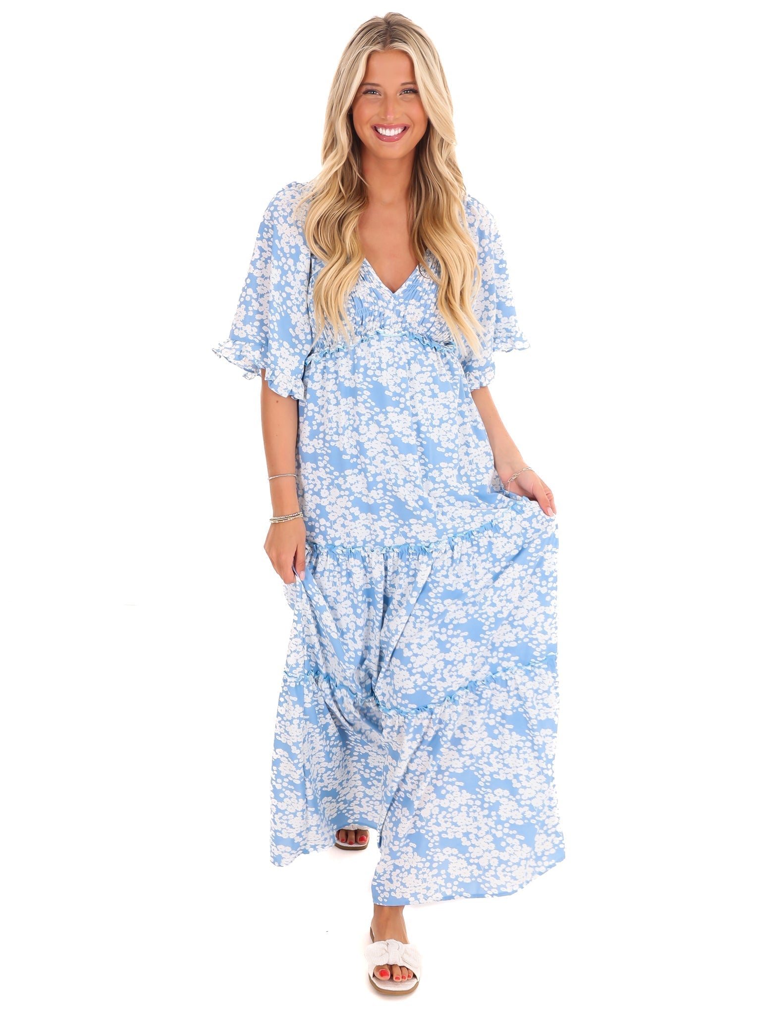 Make Me Smile V-Neck Maxi Dress