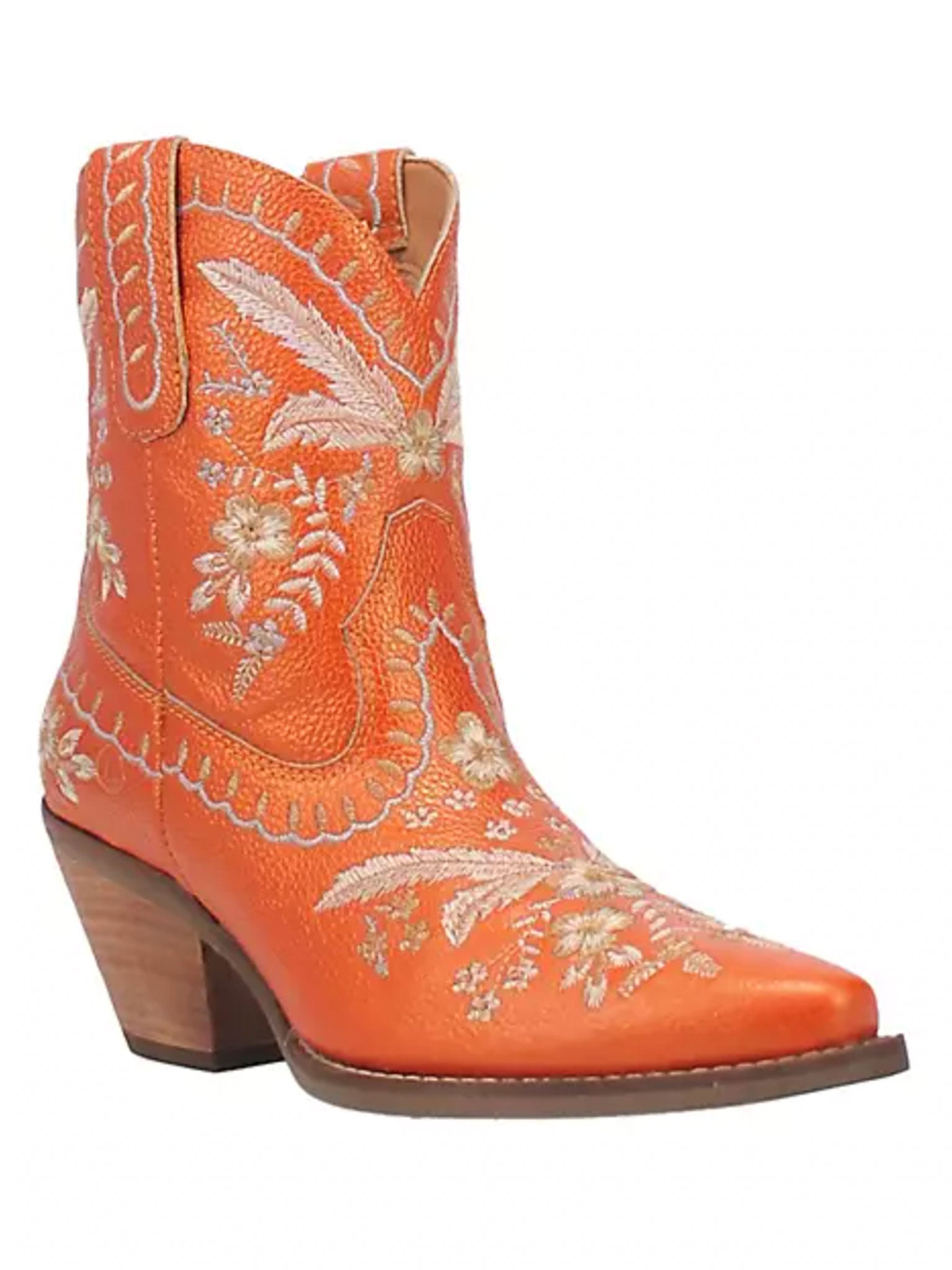 Primrose Orange Metallic Cowboy Boots
