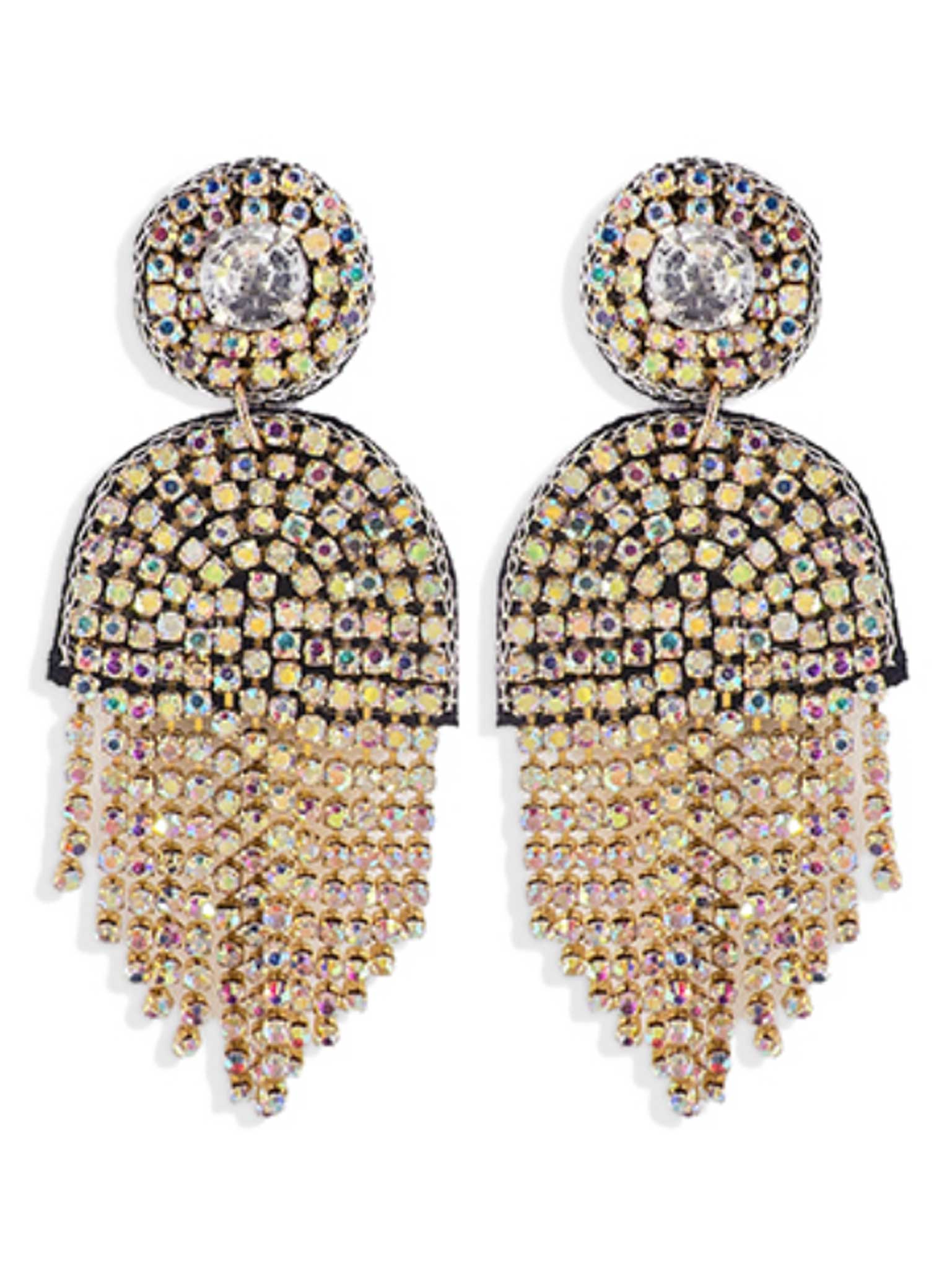 Crystal Linear Tassel Earrings