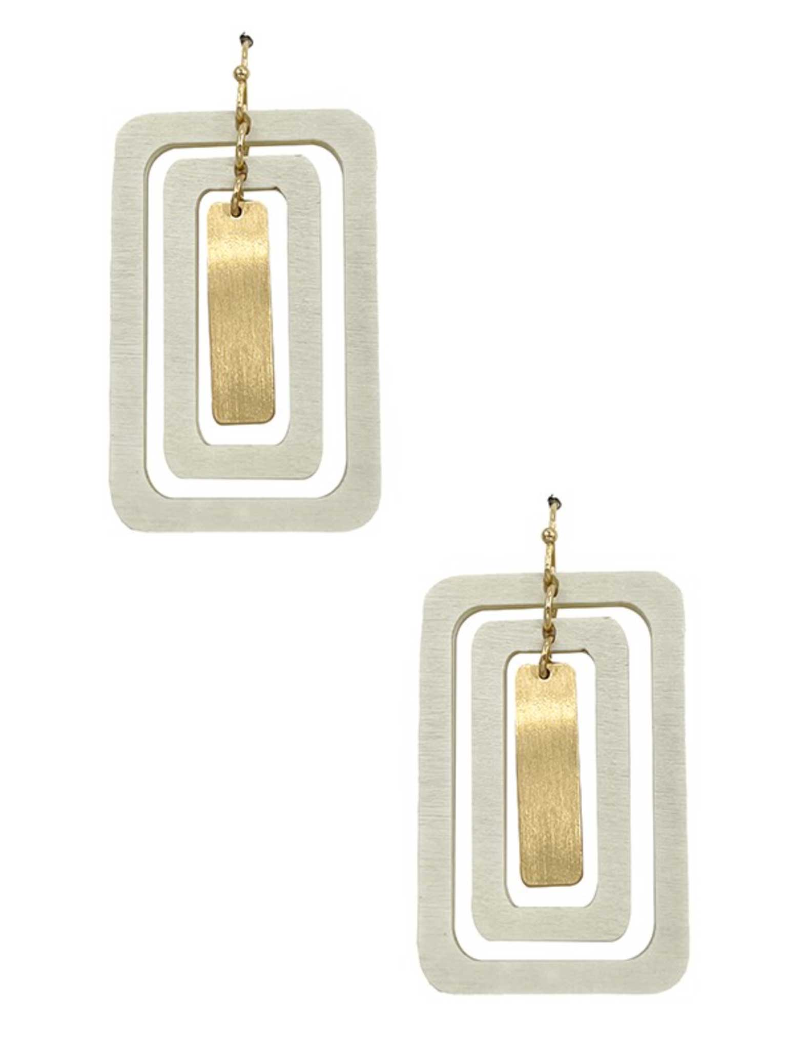 Triple Layered Square Earrings