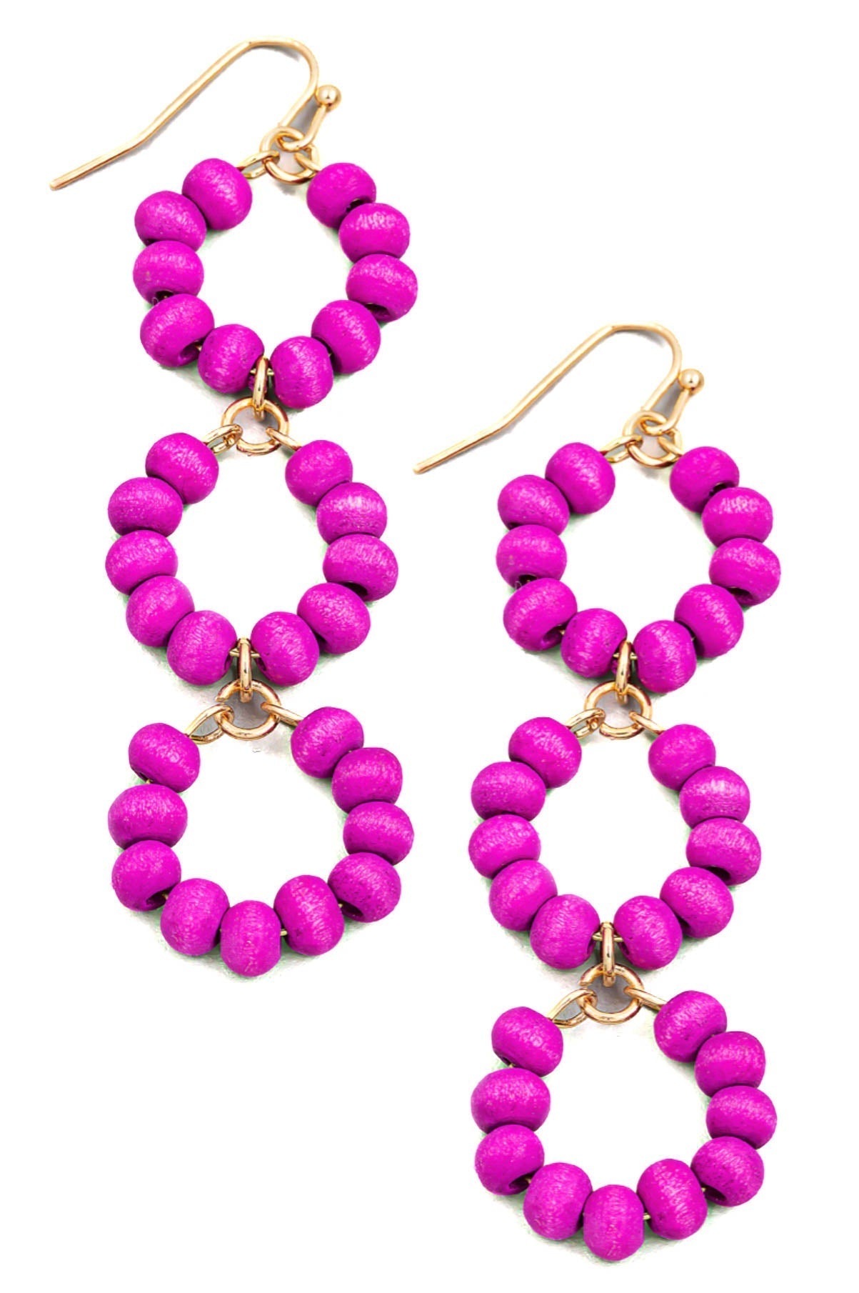 Circle Layered Bead Drop Earrings