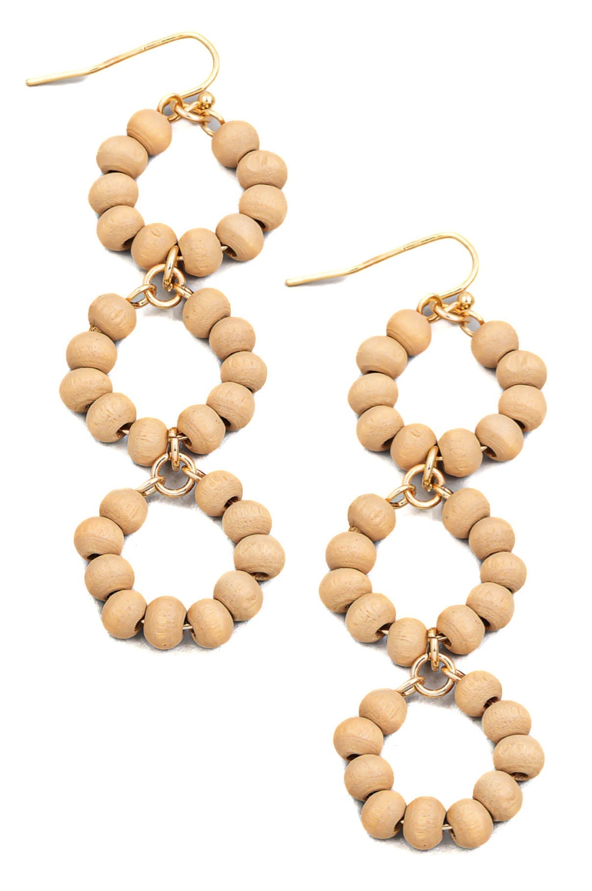 Circle Layered Bead Drop Earrings