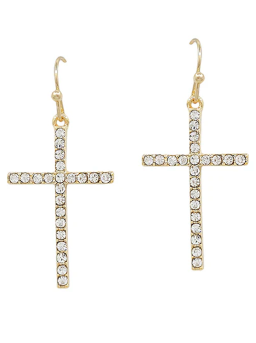 Cross Pave Earring