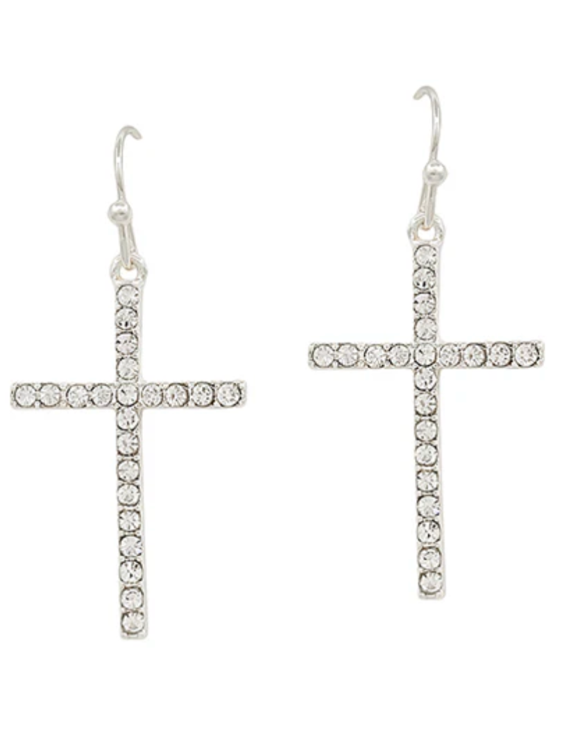 Cross Pave Earring