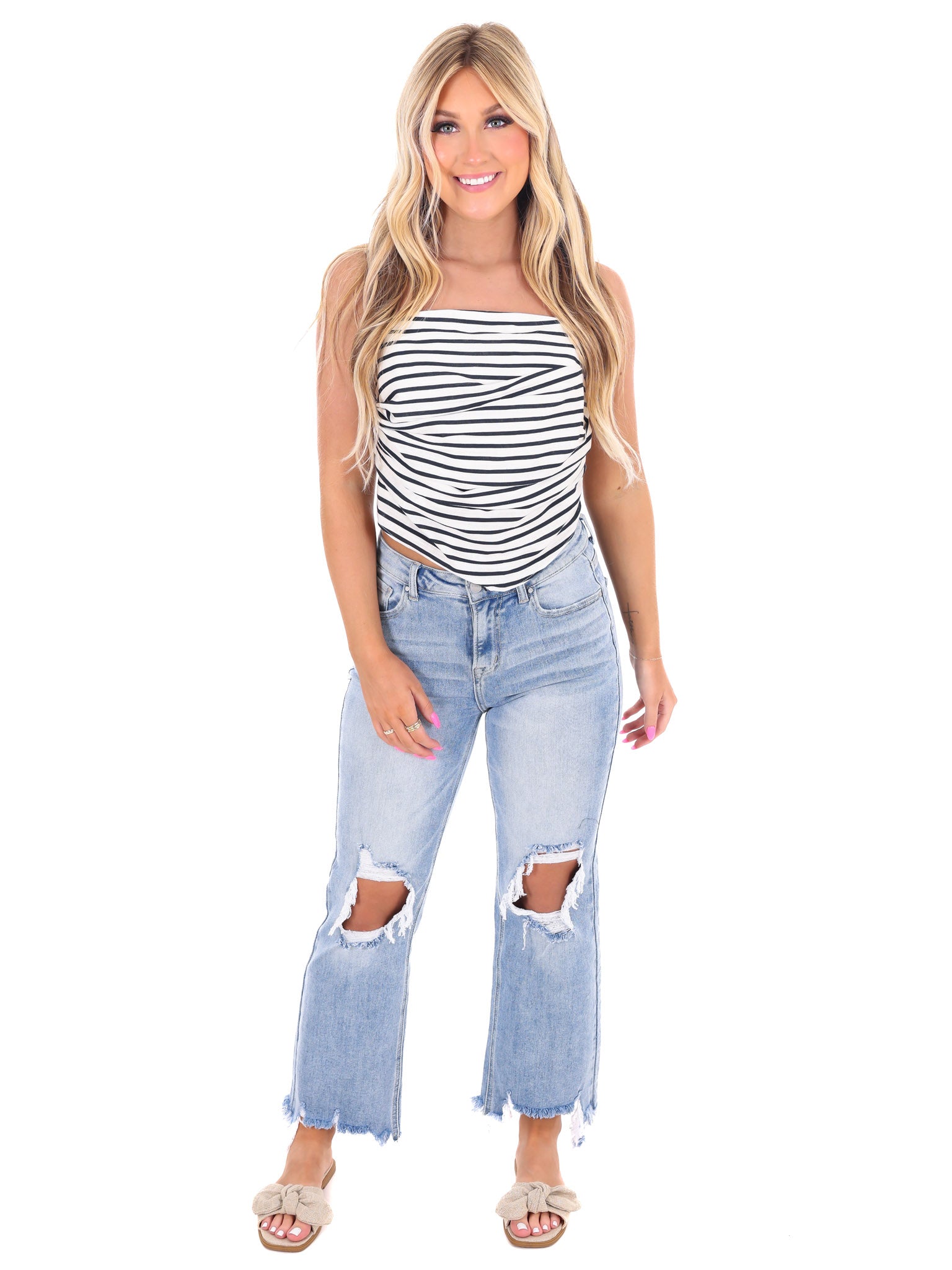 Rhythm of Love Stripe Linen Top