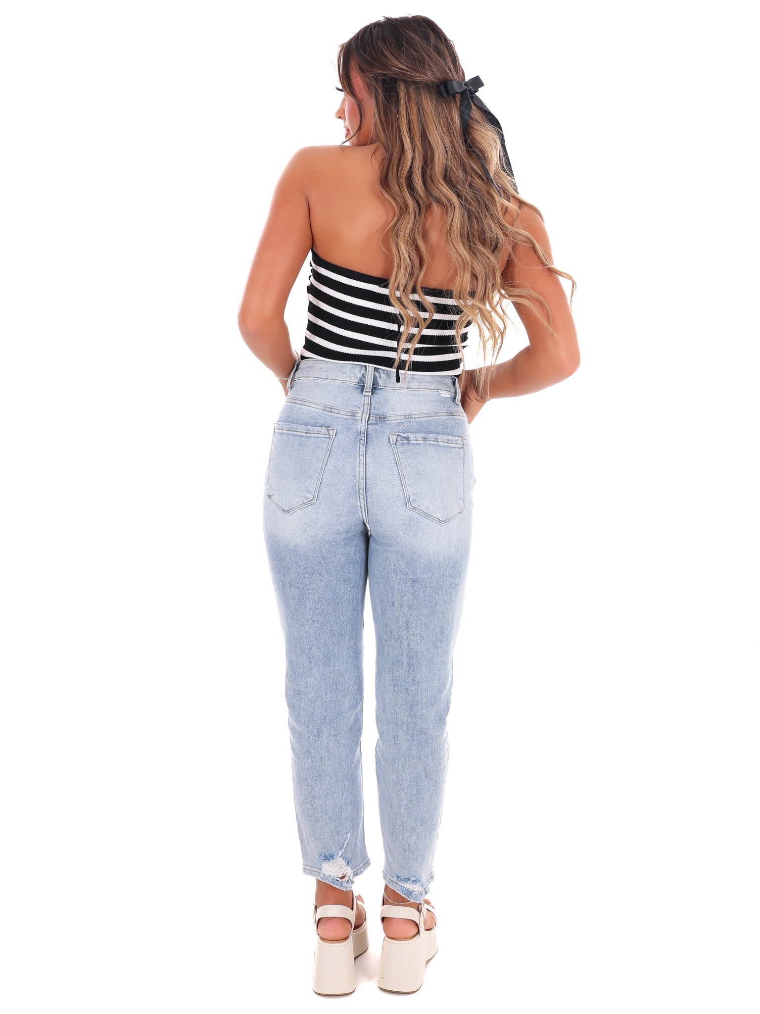 Who You Love Stripe Halter Neck Top