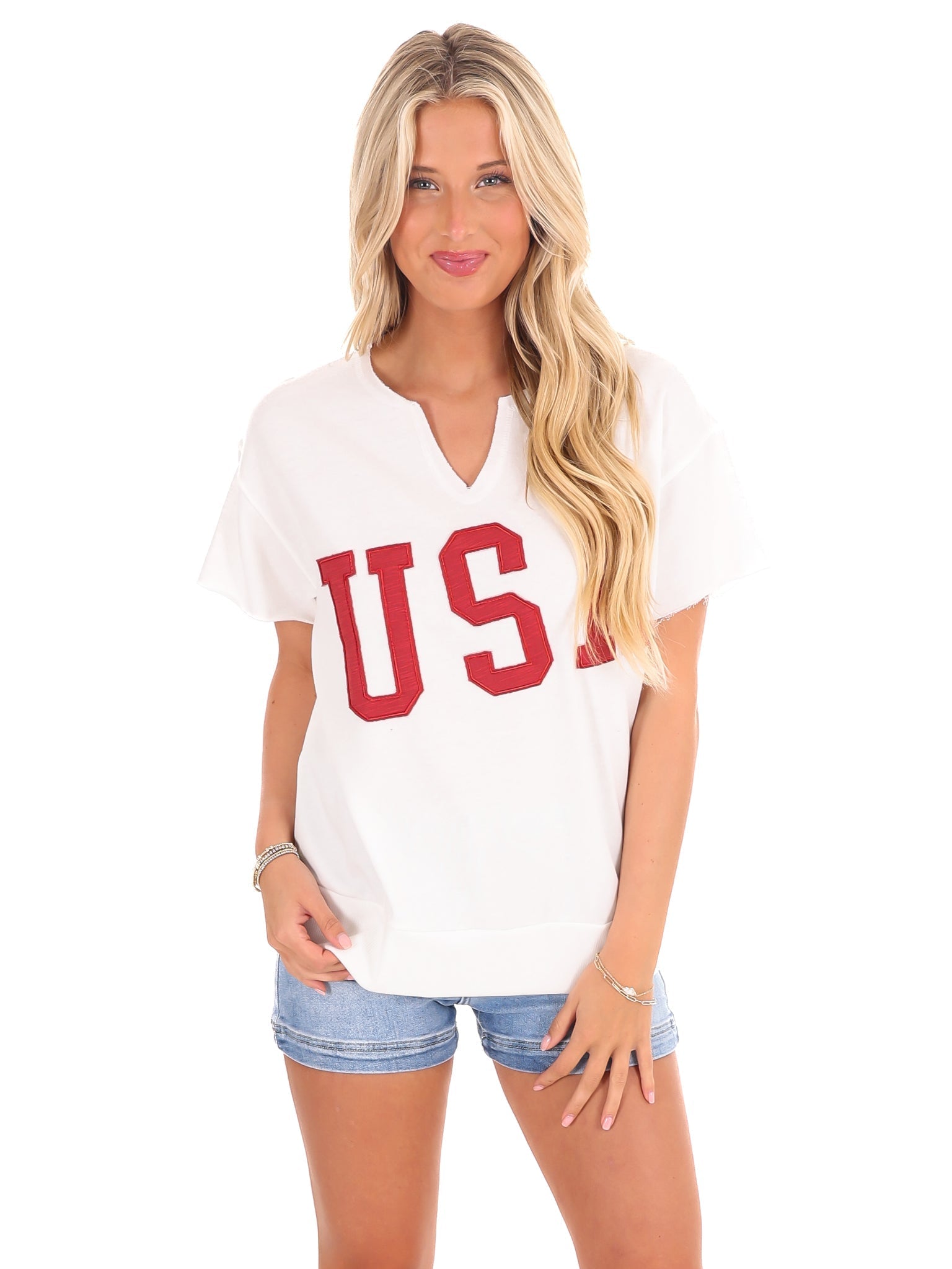 USA Split Neck Tee