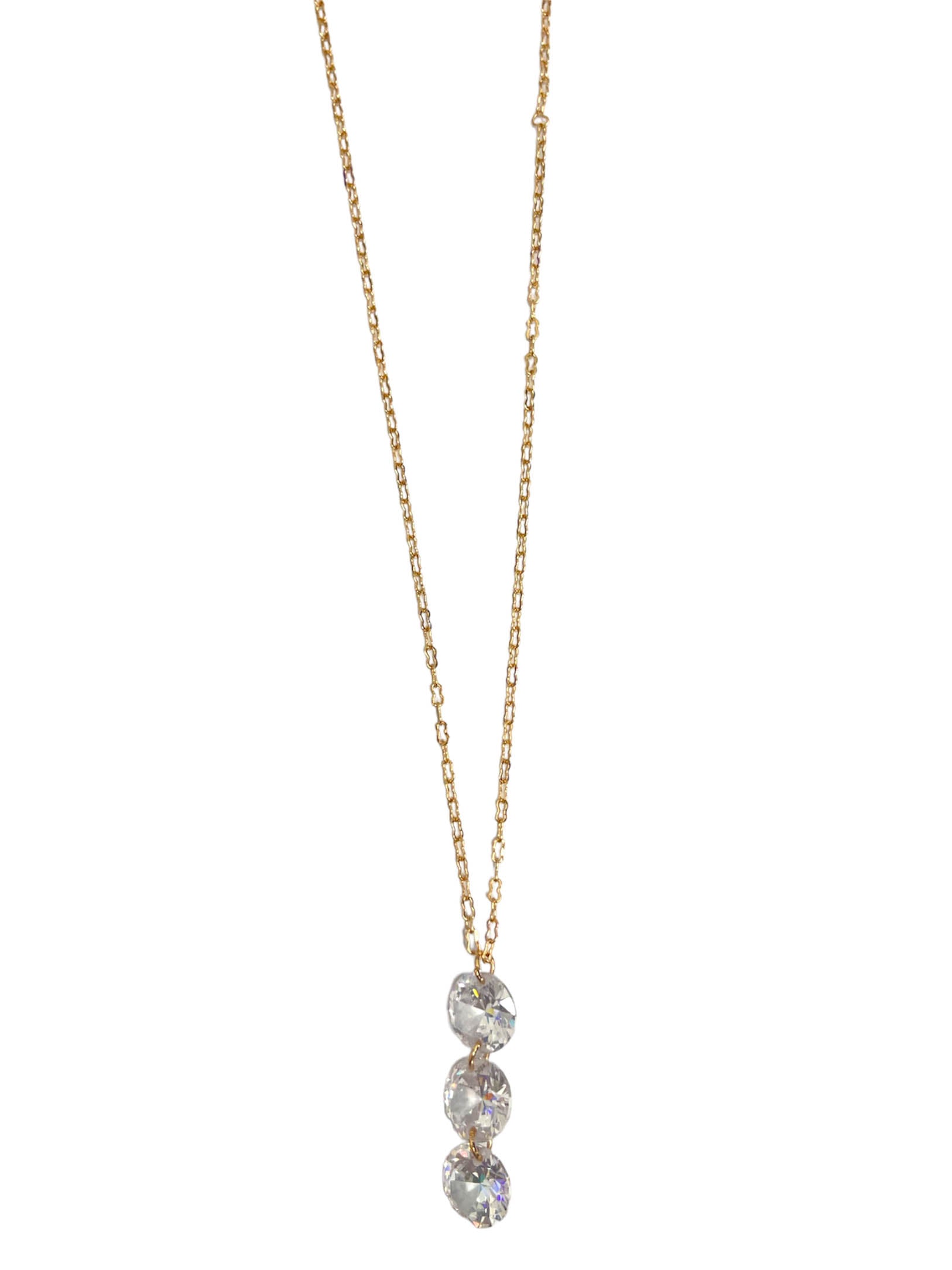 3 Dangle Rhinestone Necklace