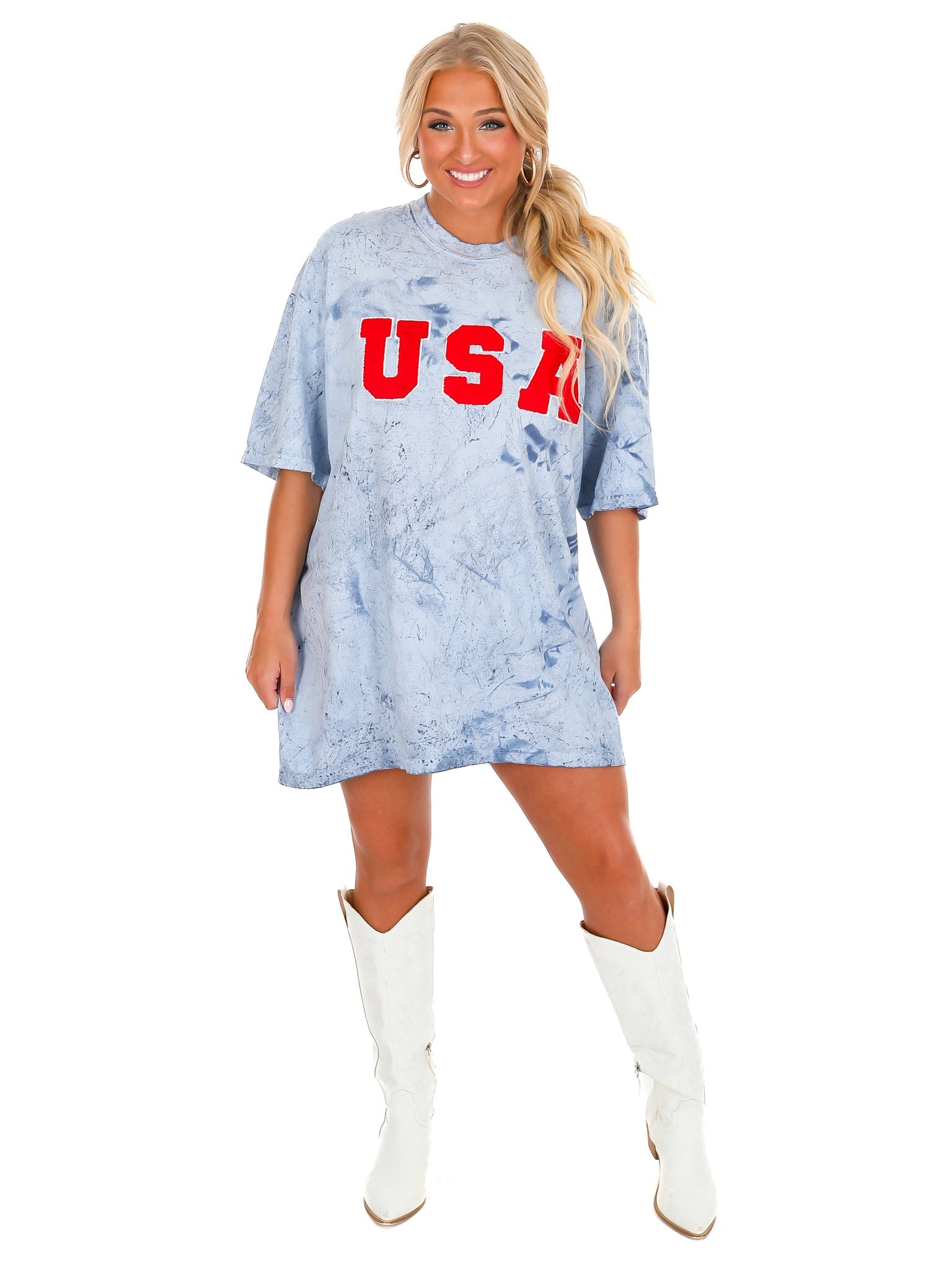 Oversized USA Chenille Tee