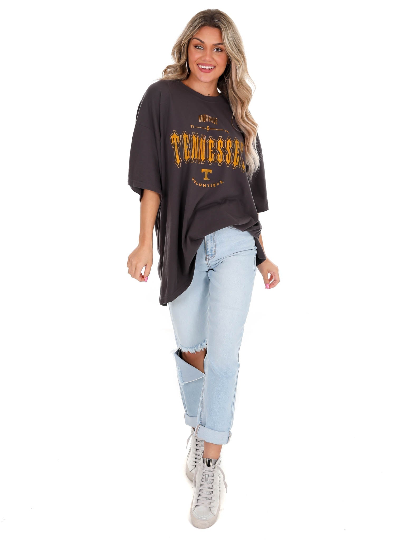 Tennessee Black Gridiron Oversized Tee