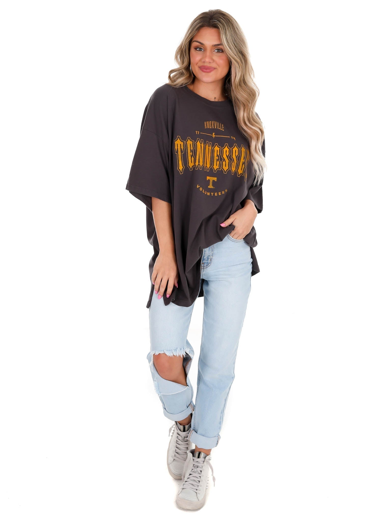 Tennessee Black Gridiron Oversized Tee
