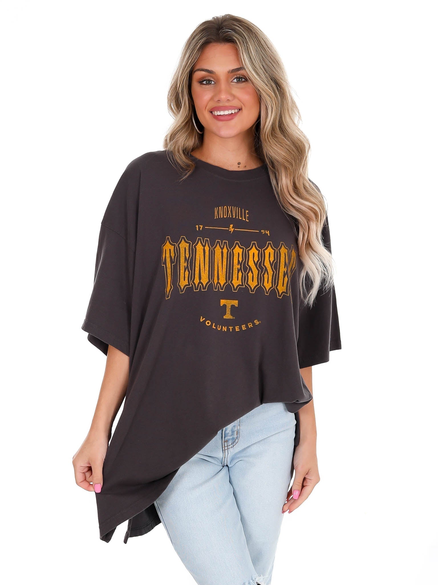 Tennessee Black Gridiron Oversized Tee