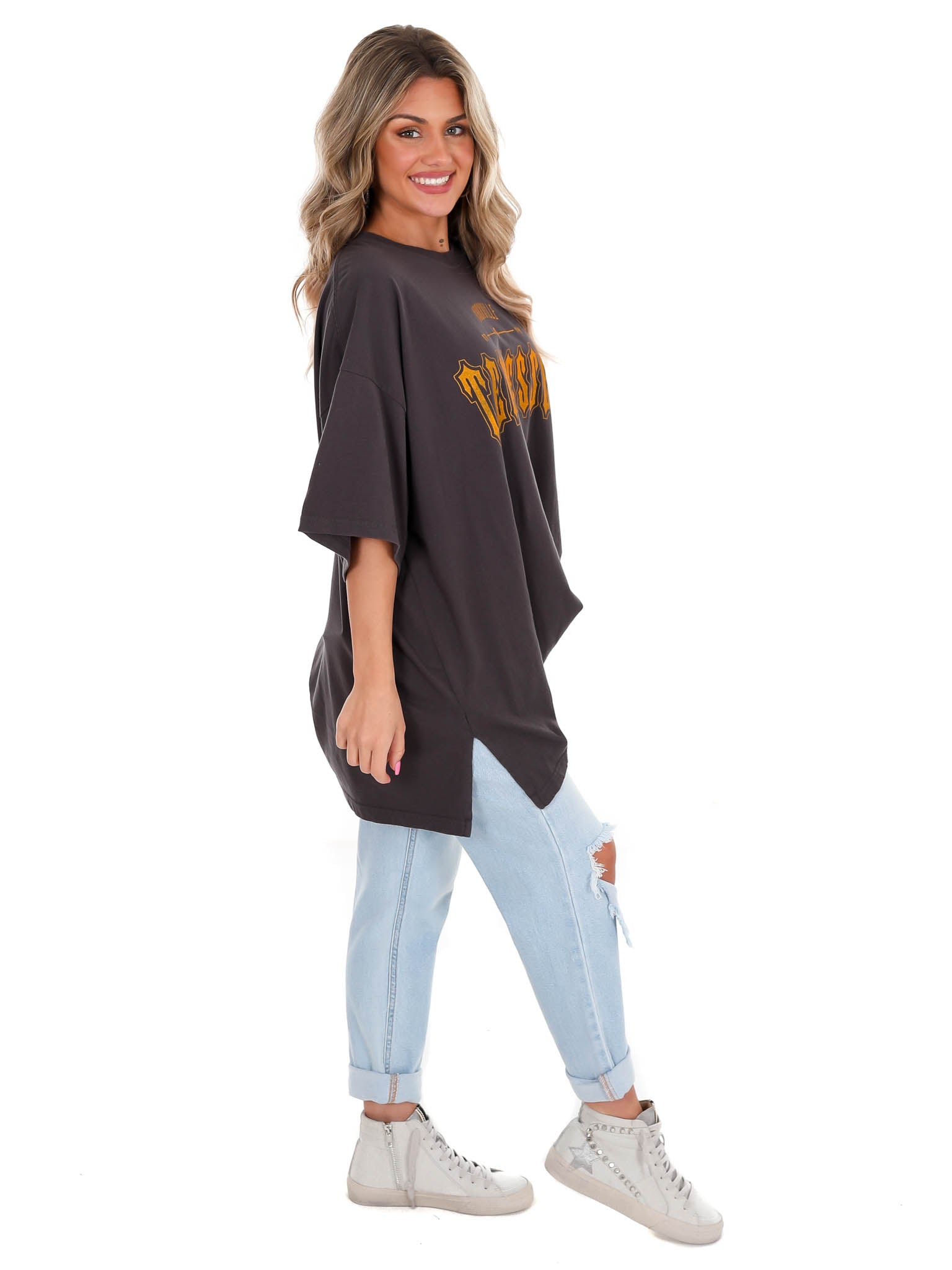 Tennessee Black Gridiron Oversized Tee