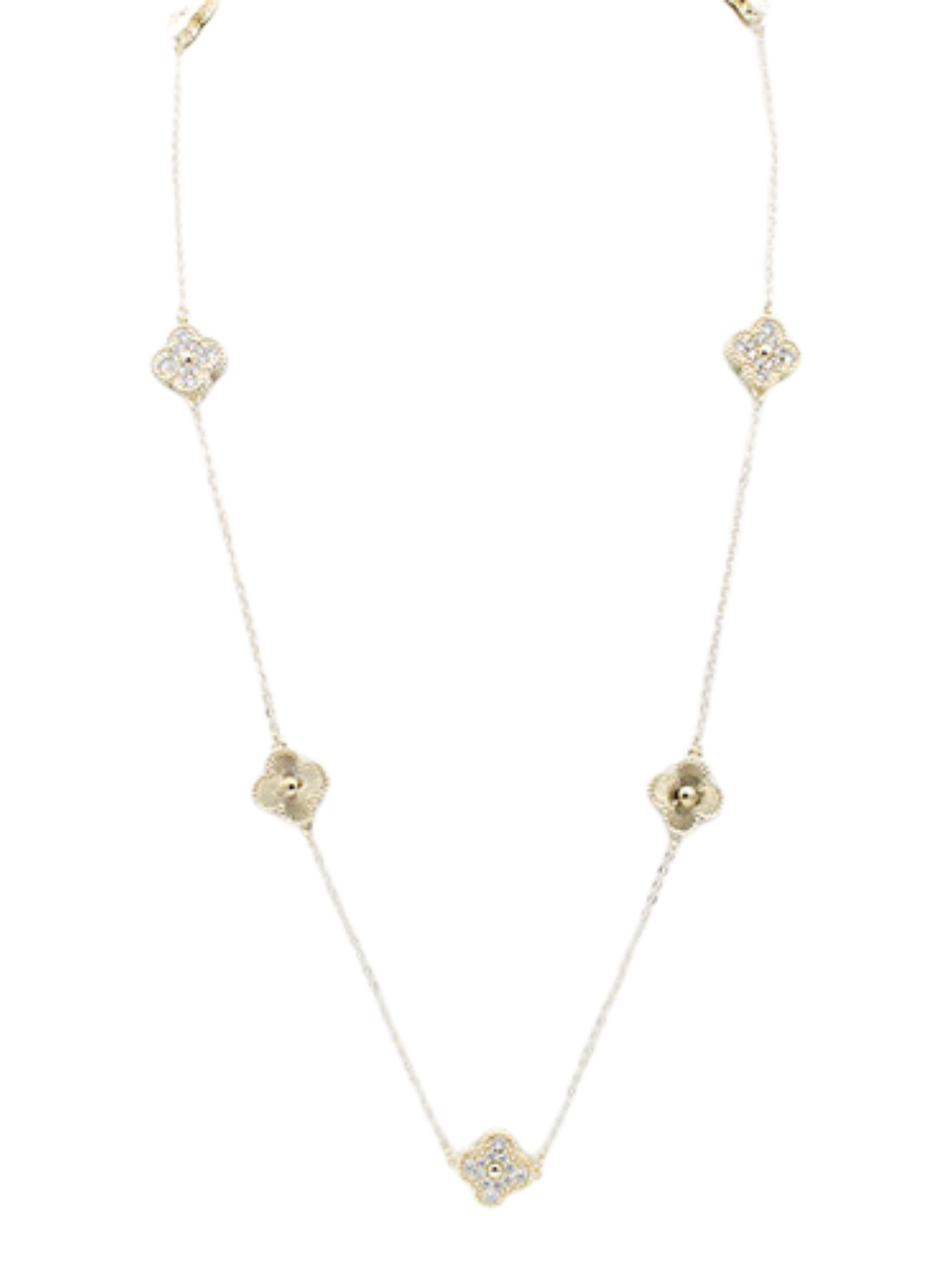 Dainty Crystal Flower Necklace