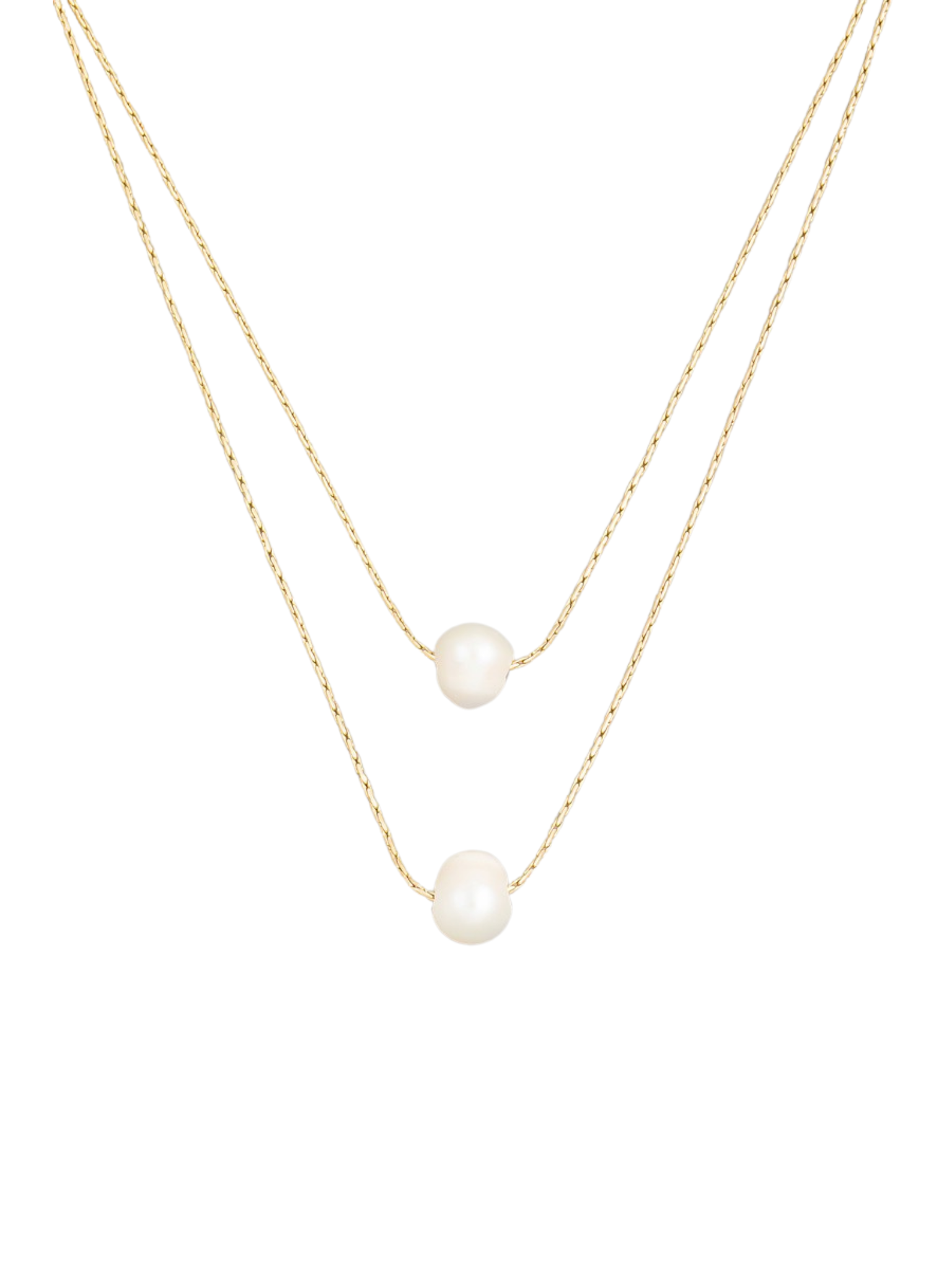 Two Layered Double Pearl Necklace