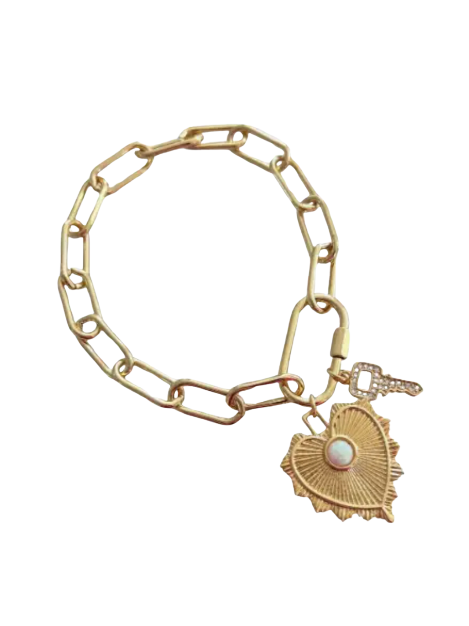 Thick Link Chain with Lock Bracelet