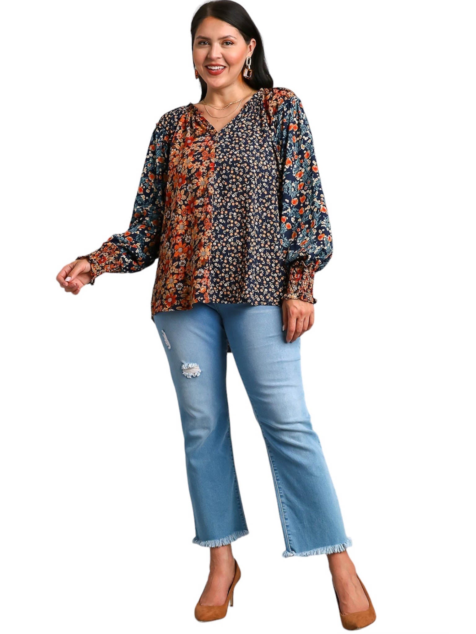 Curvy Win My Heart Print Top