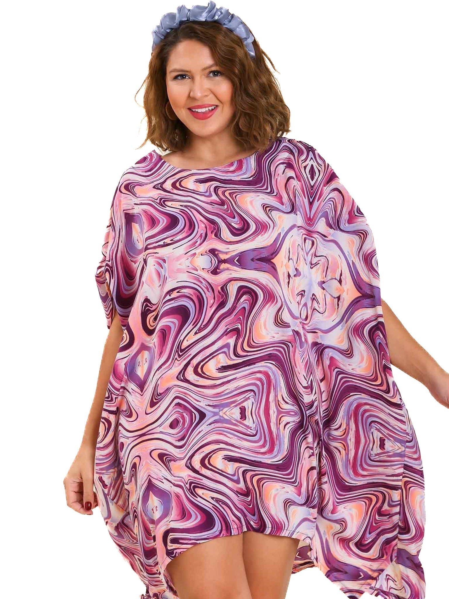 Curvy Fast Forward Swirl Print Dress