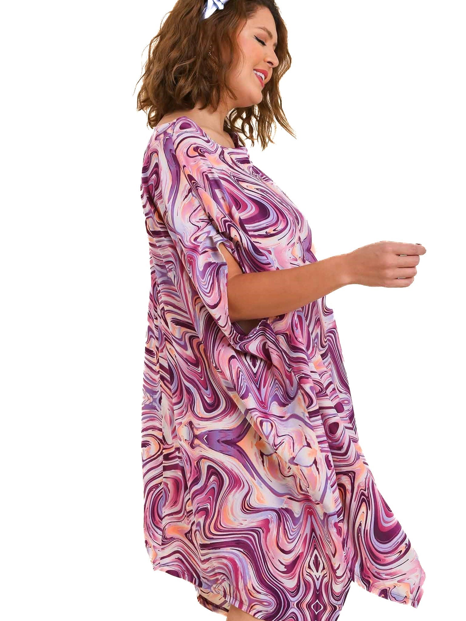 Curvy Fast Forward Swirl Print Dress
