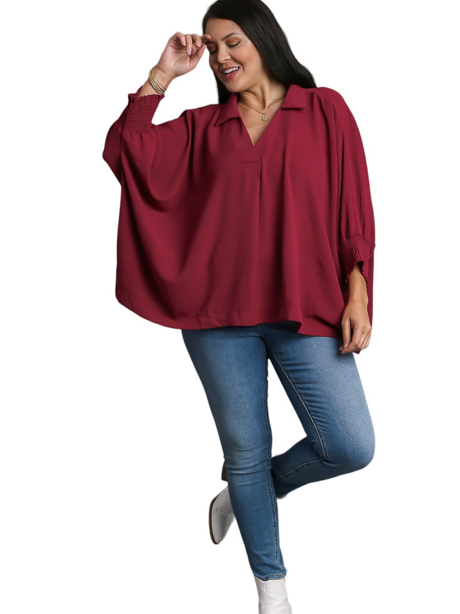 Curvy Put You First Collared Top