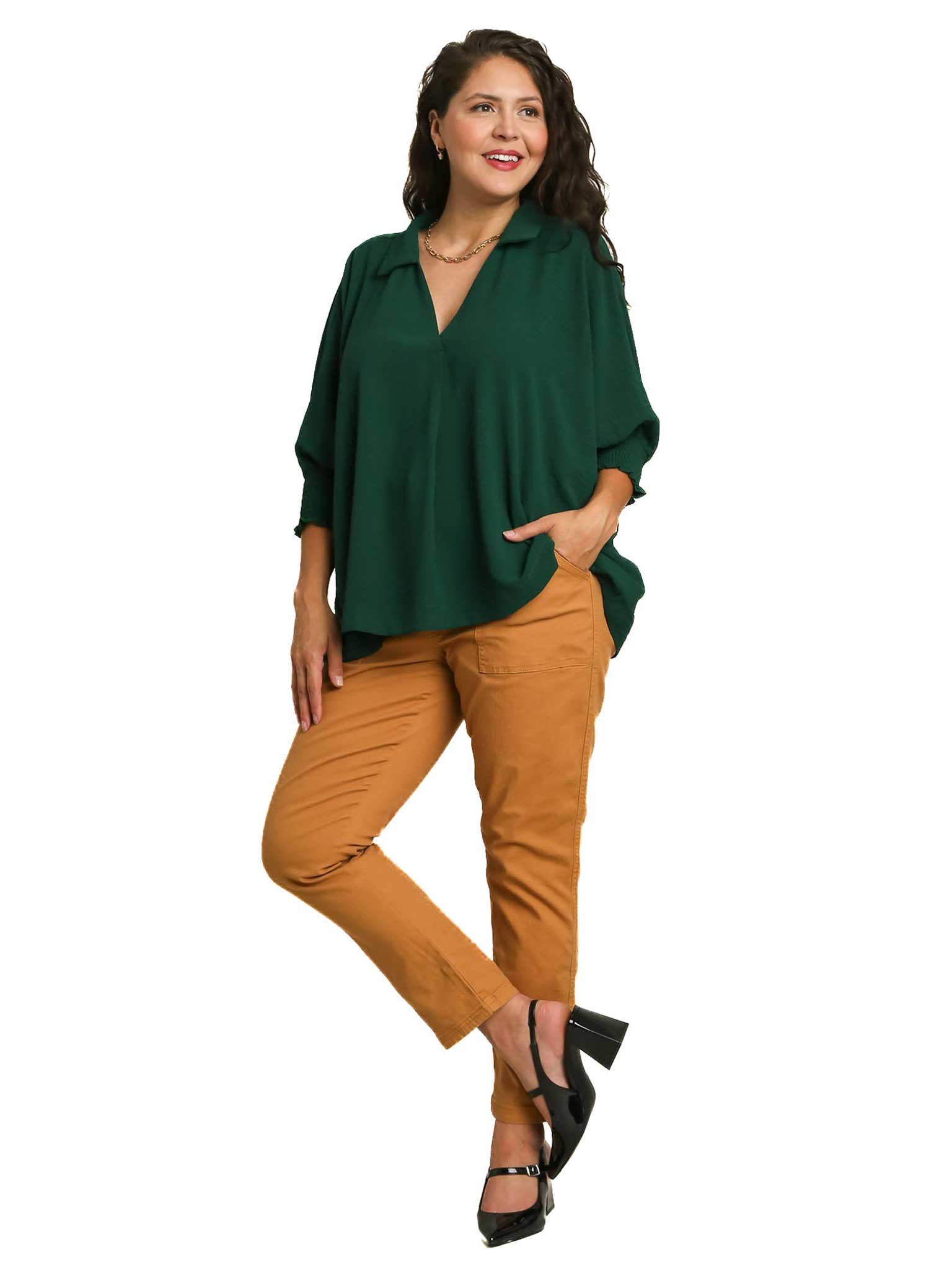 Curvy Put You First Collared Top