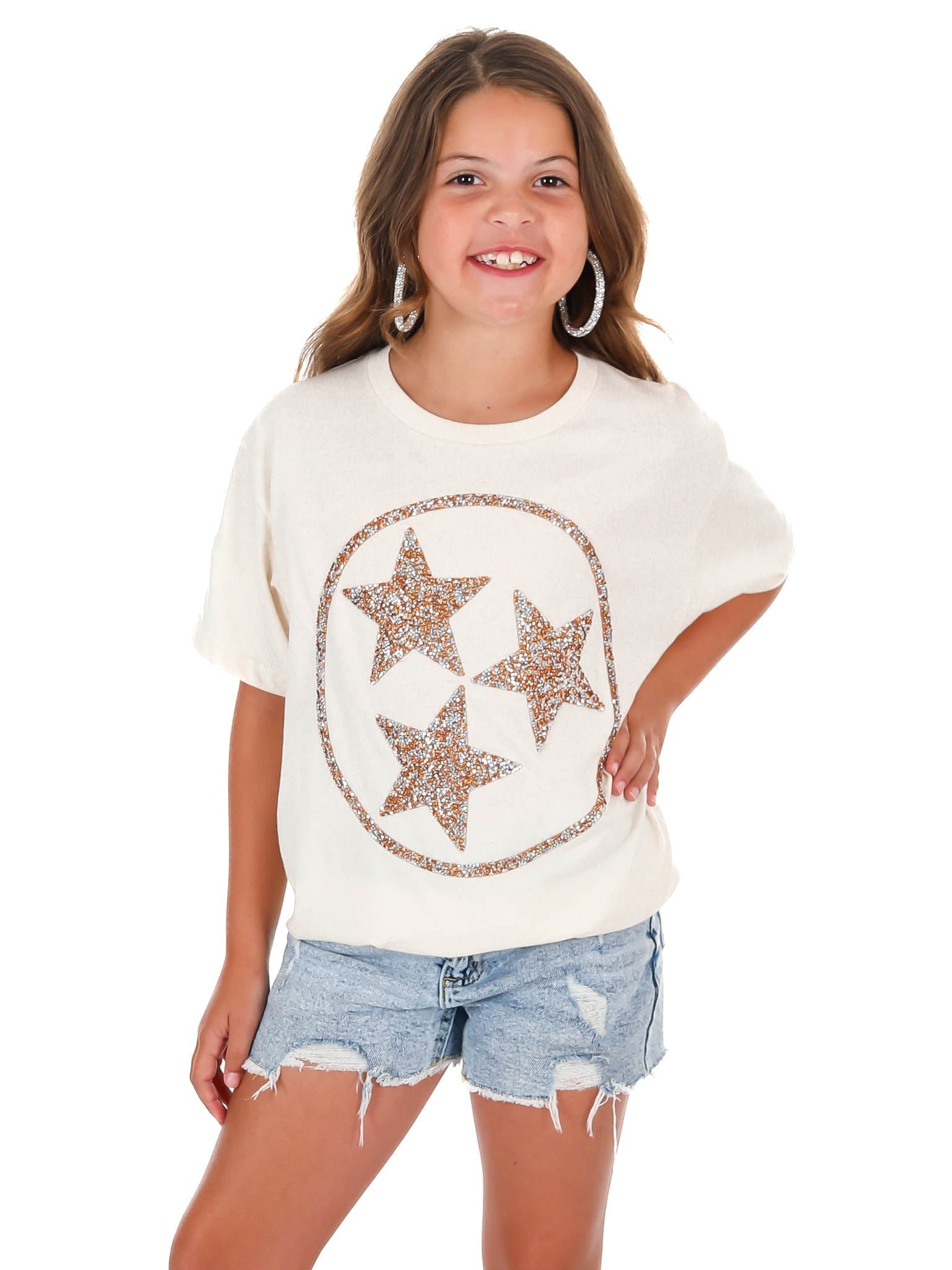 Youth Rhinestone Tri-Star Tee