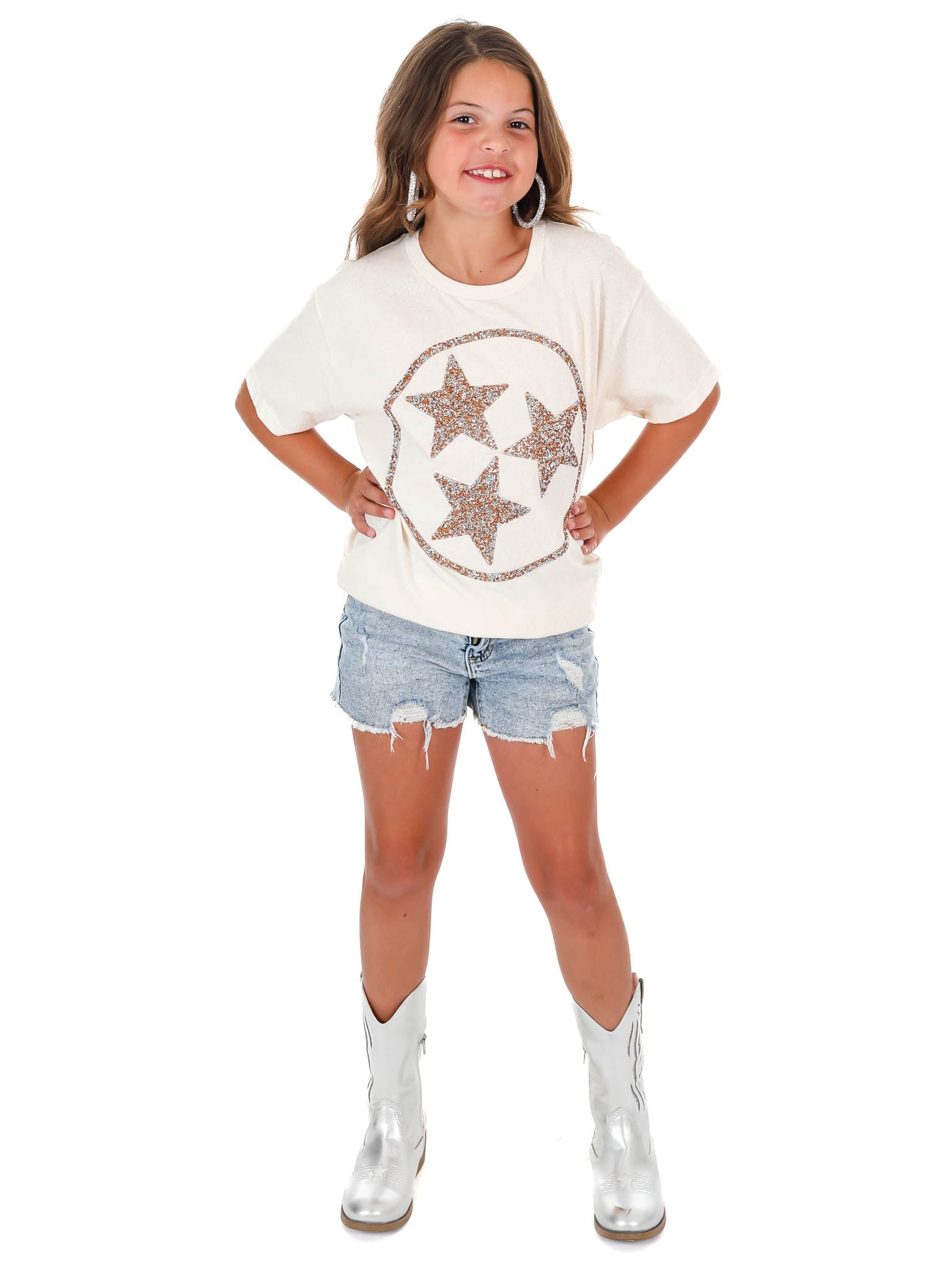 Youth Rhinestone Tri-Star Tee