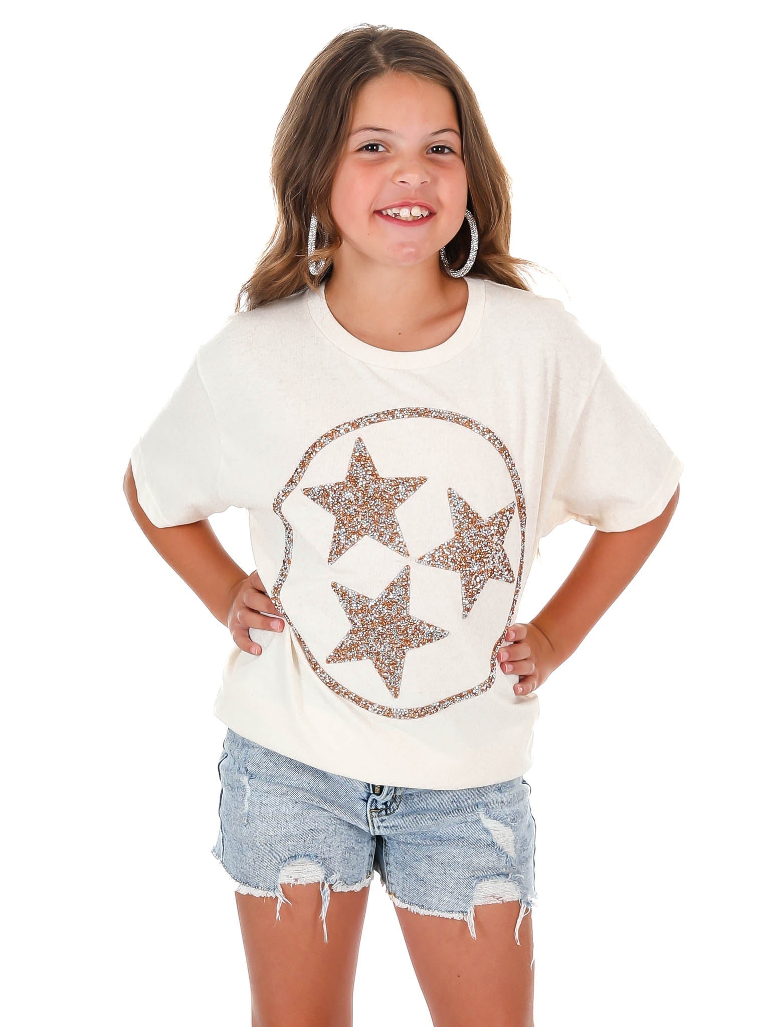 Youth Rhinestone Tri-Star Tee