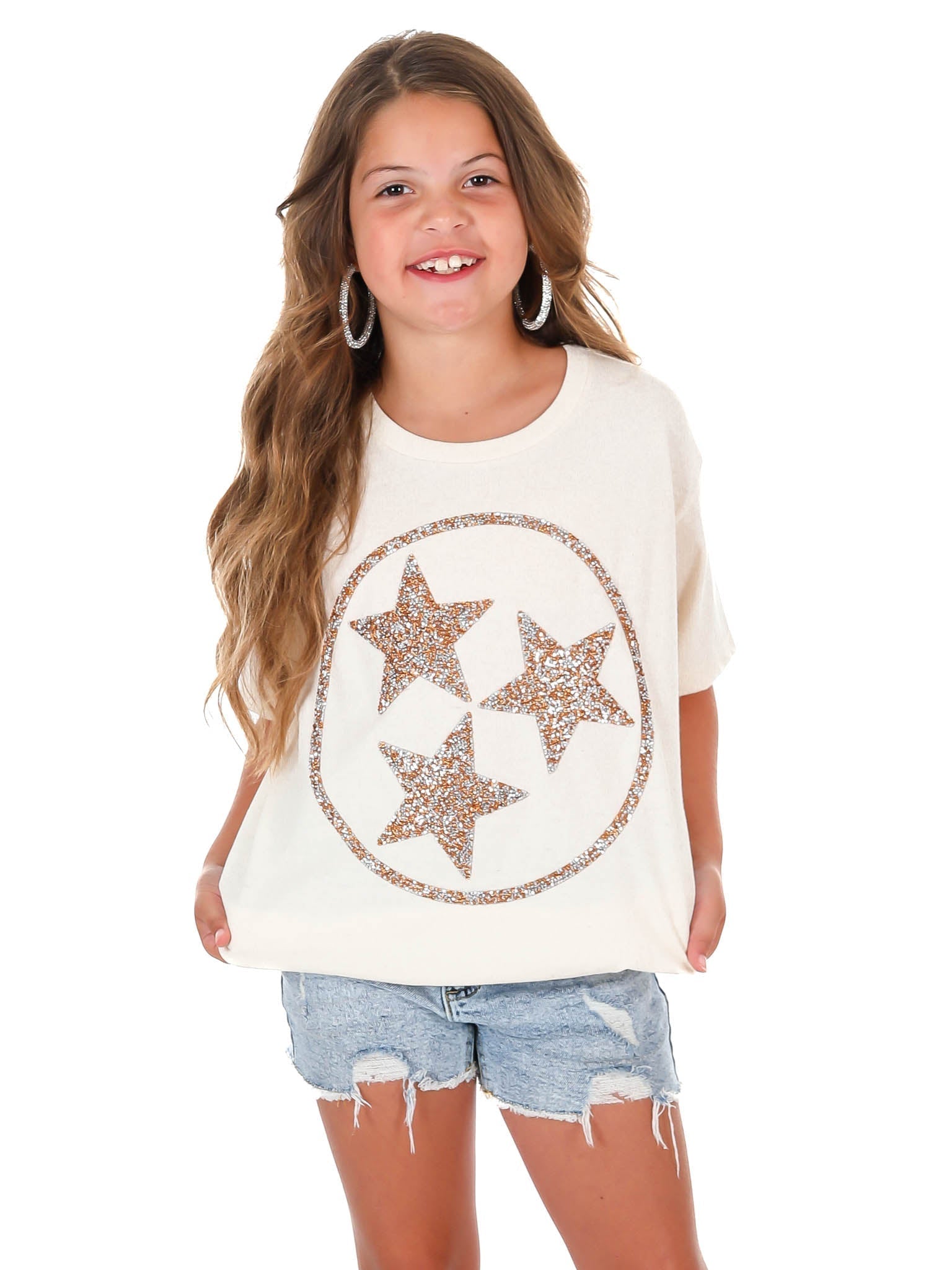 Youth Rhinestone Tri-Star Tee