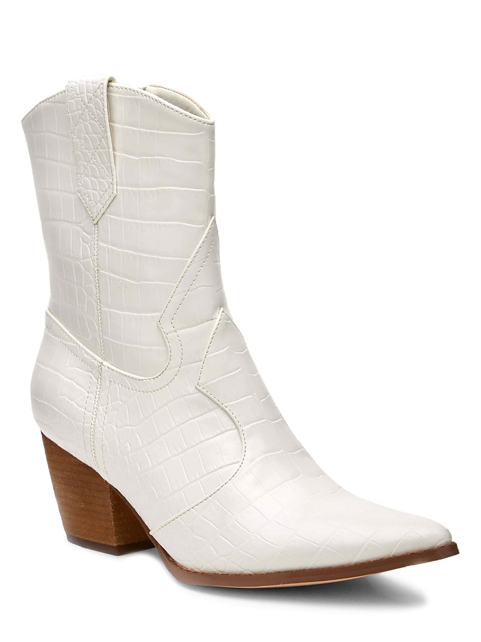 Bambi White Western Booties